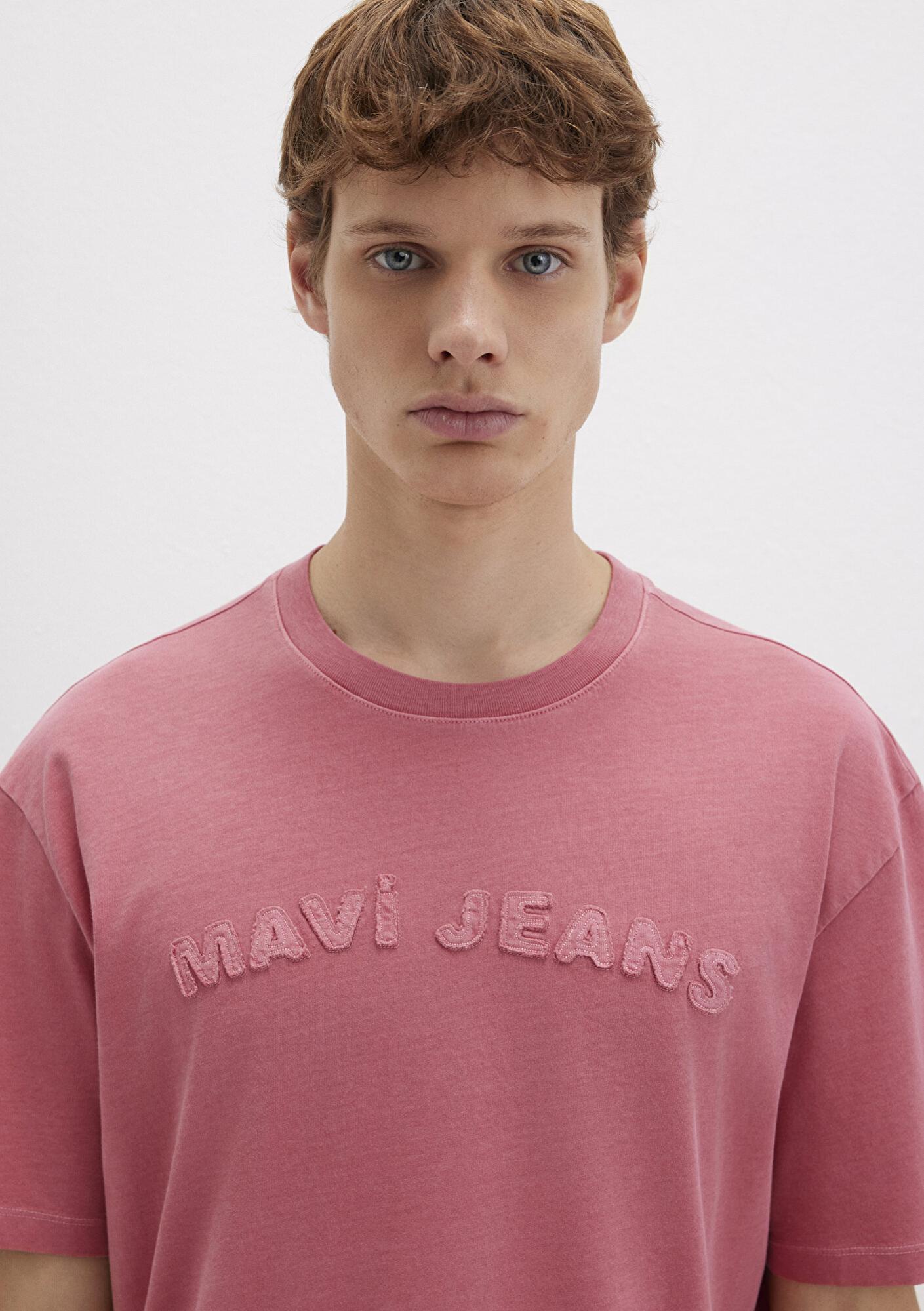 Mavi Mavi Jeans Baskılı Pembe Tişört Loose Fit / Bol Rahat Kesim 0612953-71079