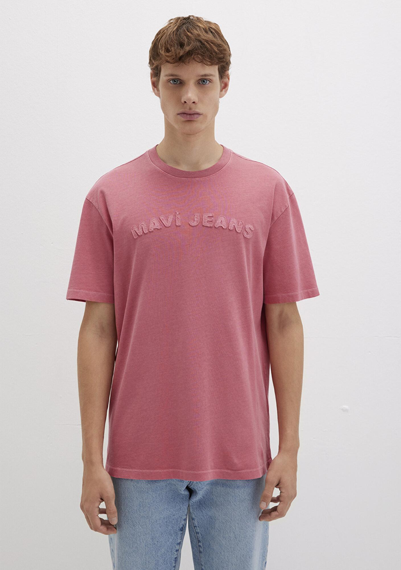 Mavi Mavi Jeans Baskılı Pembe Tişört Loose Fit / Bol Rahat Kesim 0612953-71079