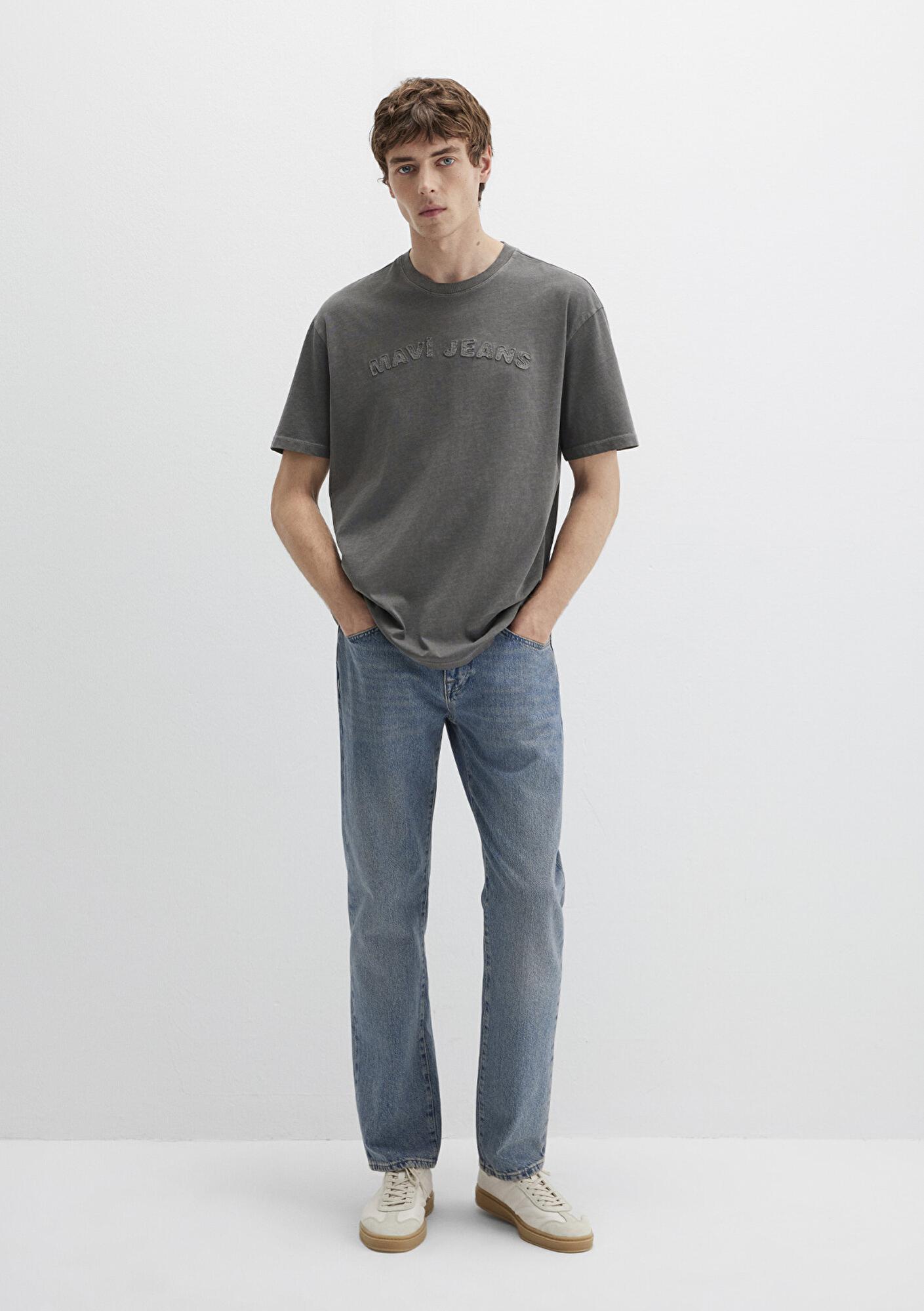 Mavi Mavi Jeans Baskılı Antrasit Tişört Loose Fit / Bol Rahat Kesim 0612953-900