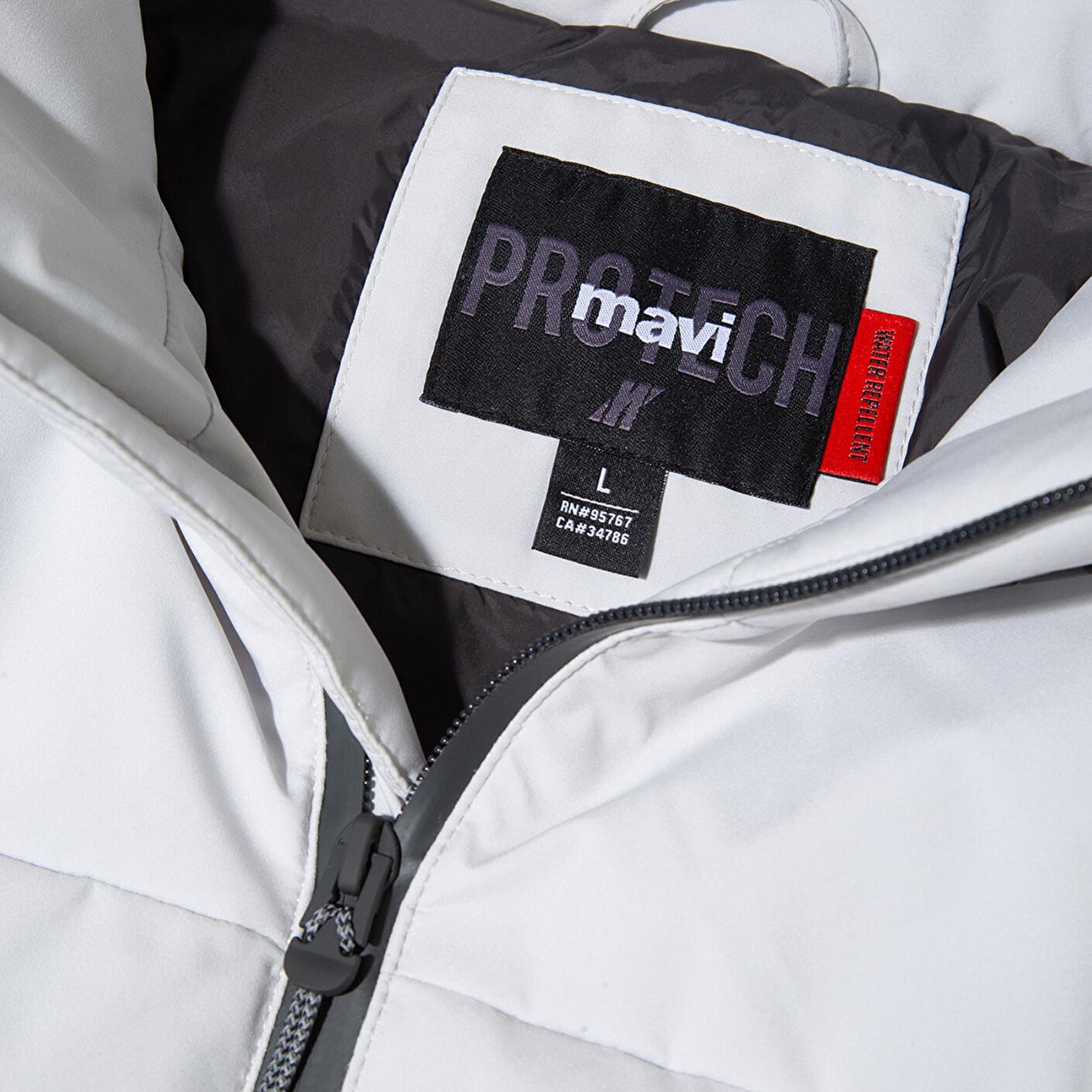 Mavi Su İtici Kapüşonlu Gri Şişme Mont 0110675-70074