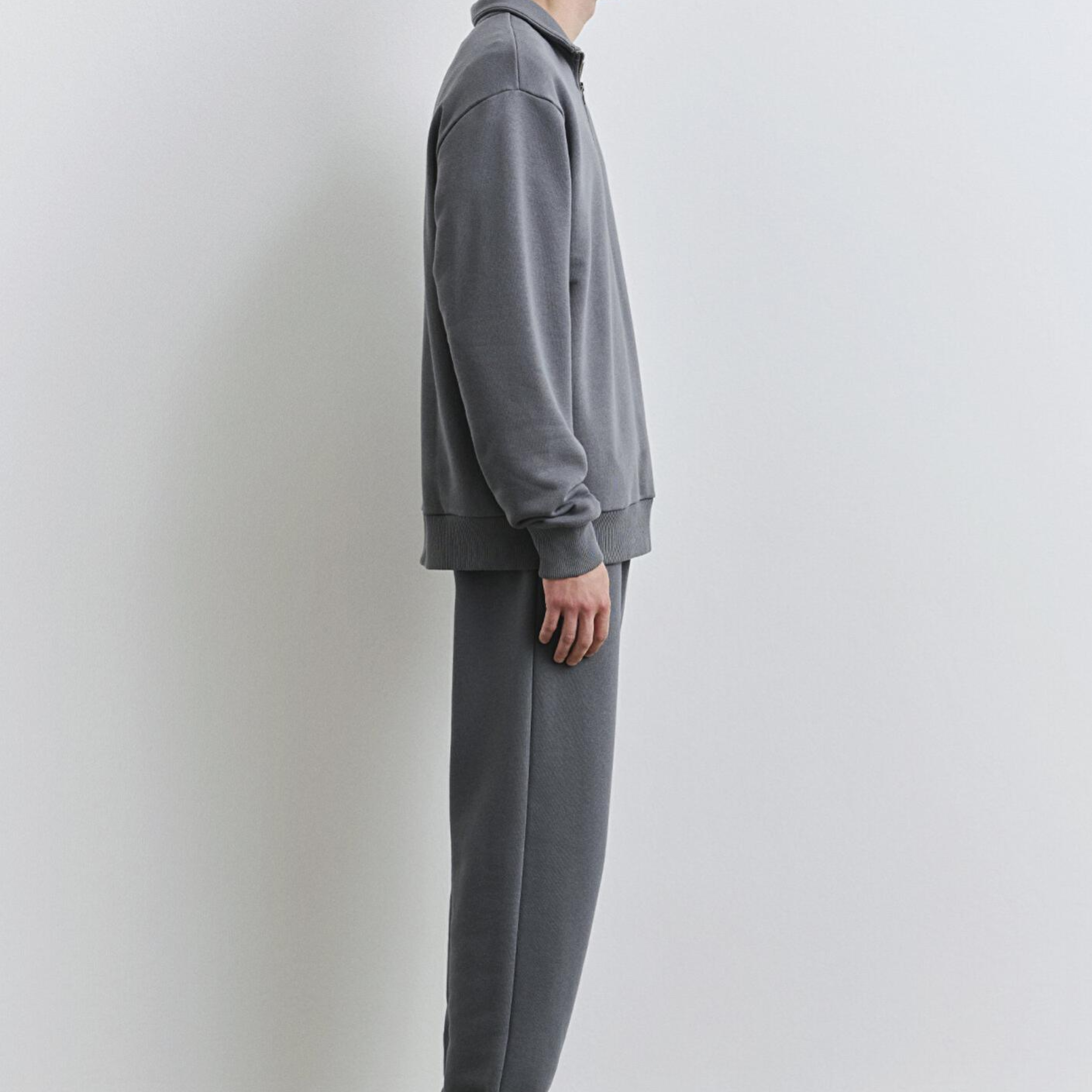 Mavi Mavi Logo Yarı Fermuarlı Gri Sweatshirt 0S10465-80776