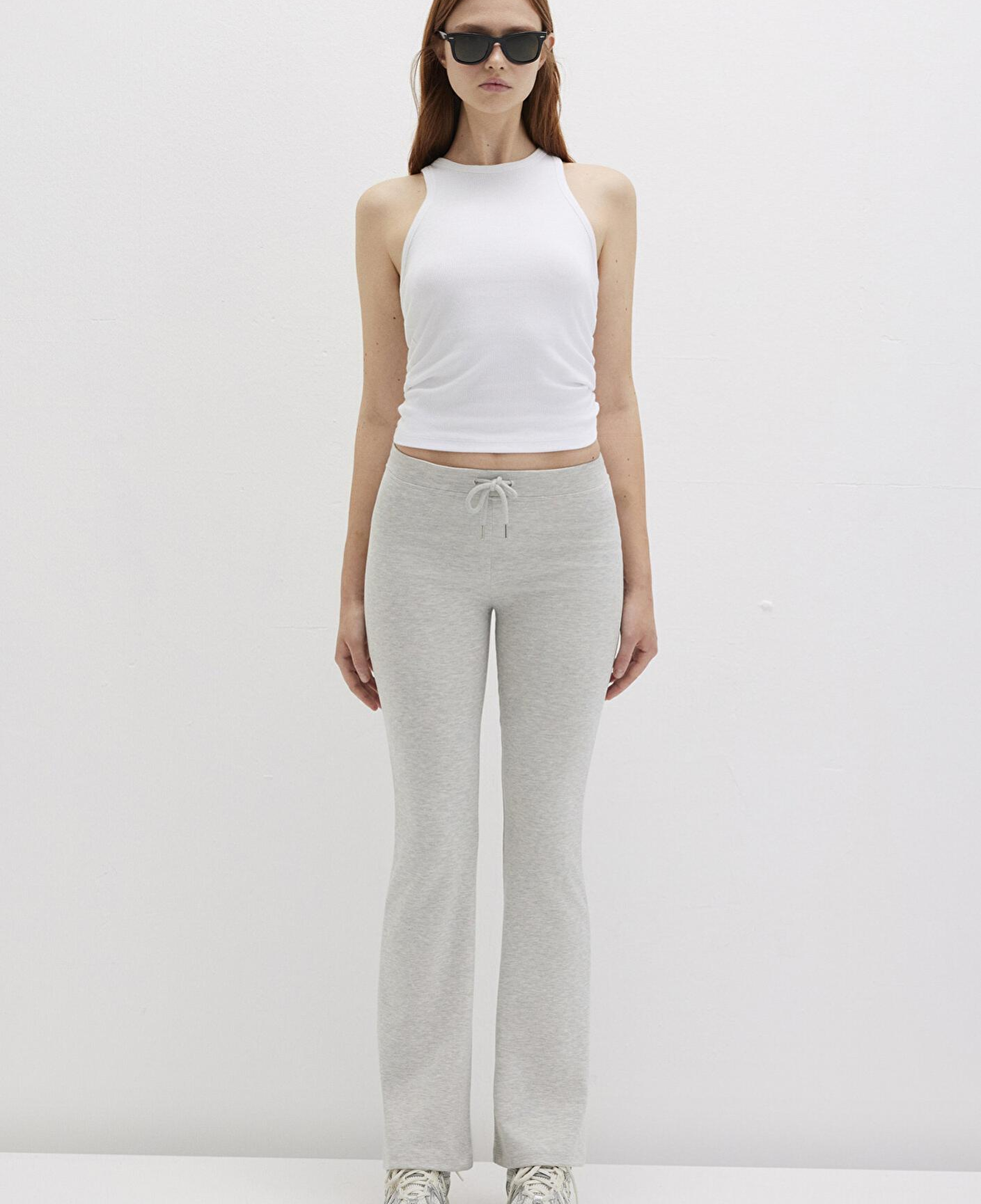 Mavi İspanyol Paça Gri İnterlok Eşofman Altı 1011077-88467