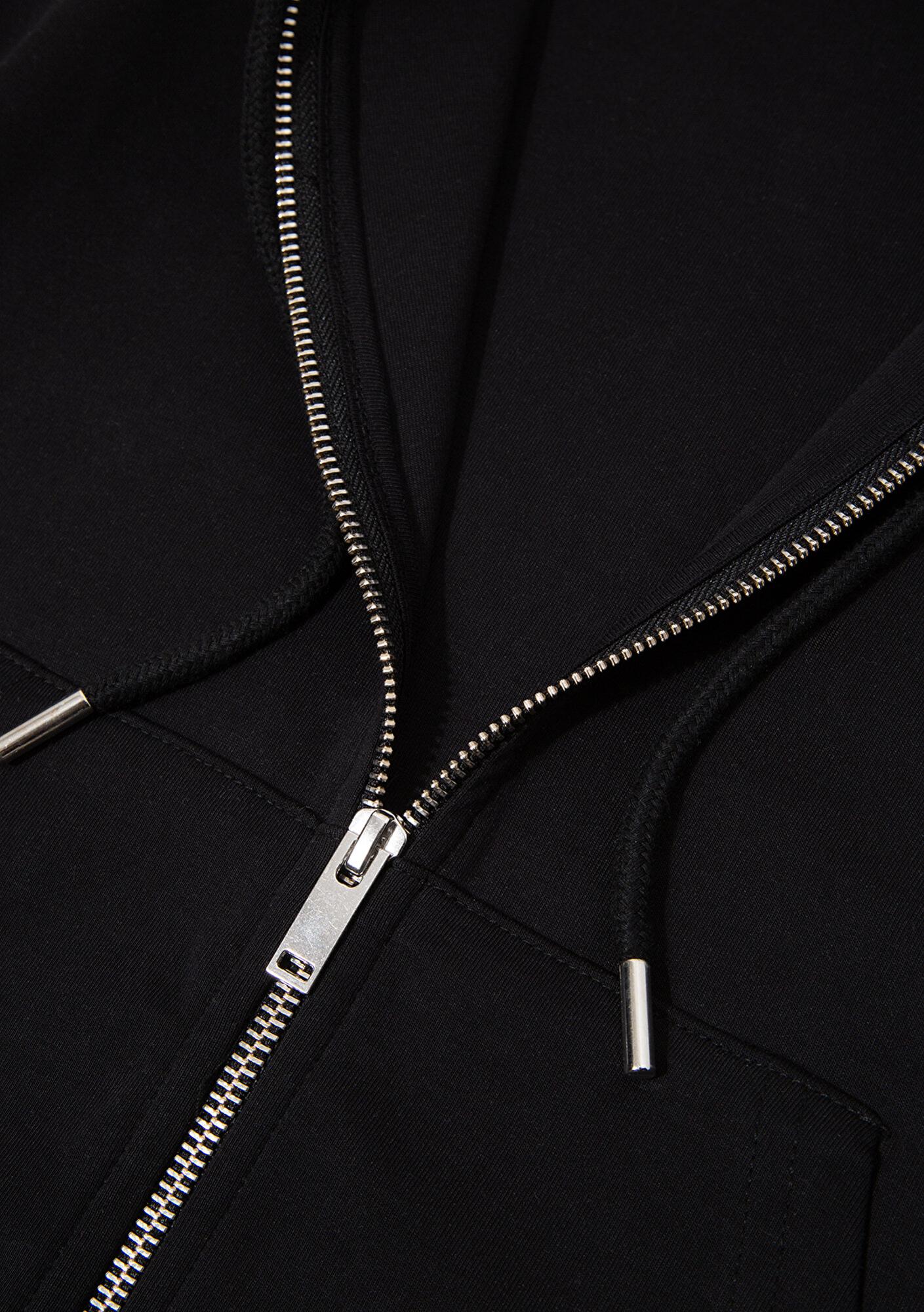 Mavi Kapüşonlu Siyah İnterlok Sweatshirt 1S10424-900