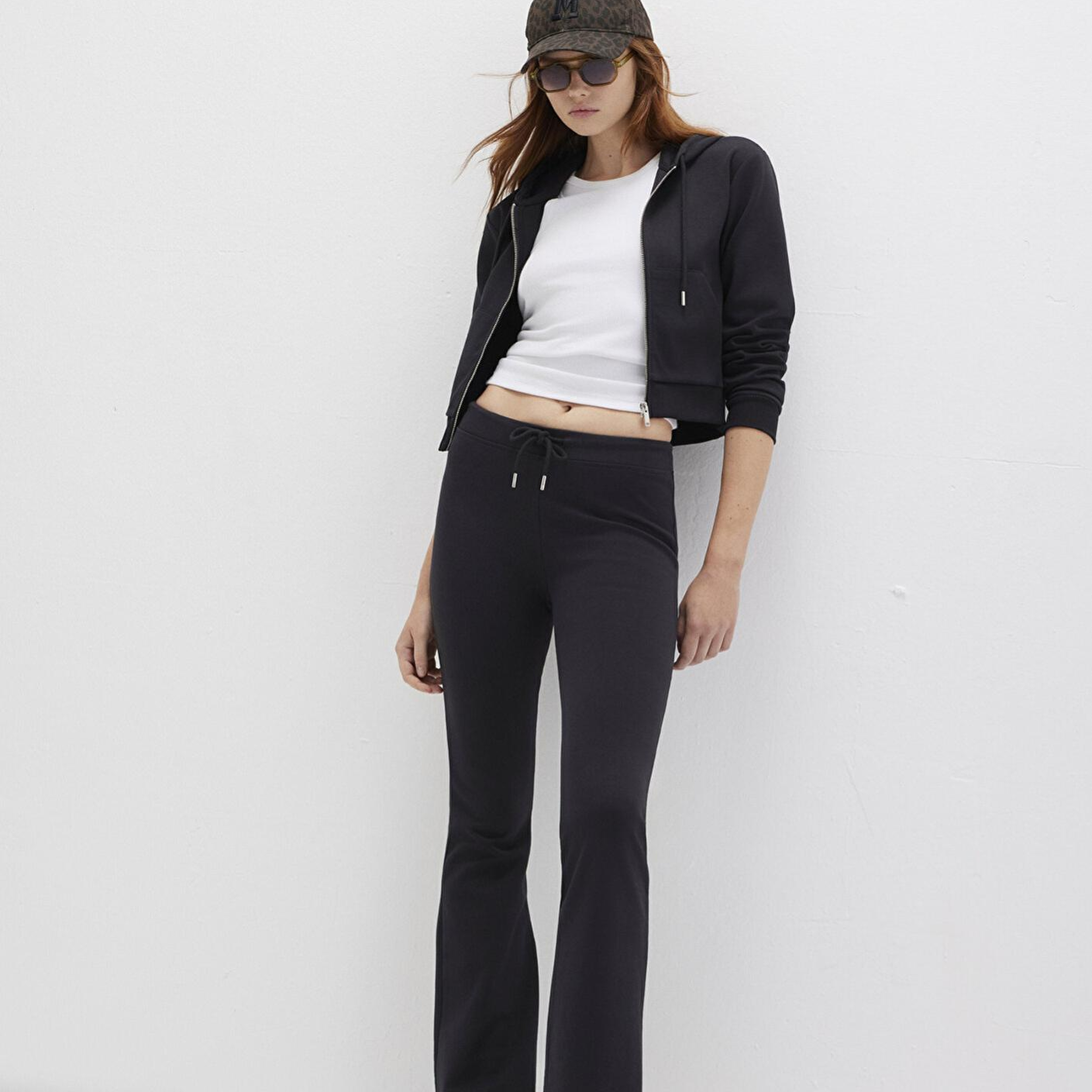 Mavi İspanyol Paça Siyah İnterlok Eşofman Altı 1011077-900