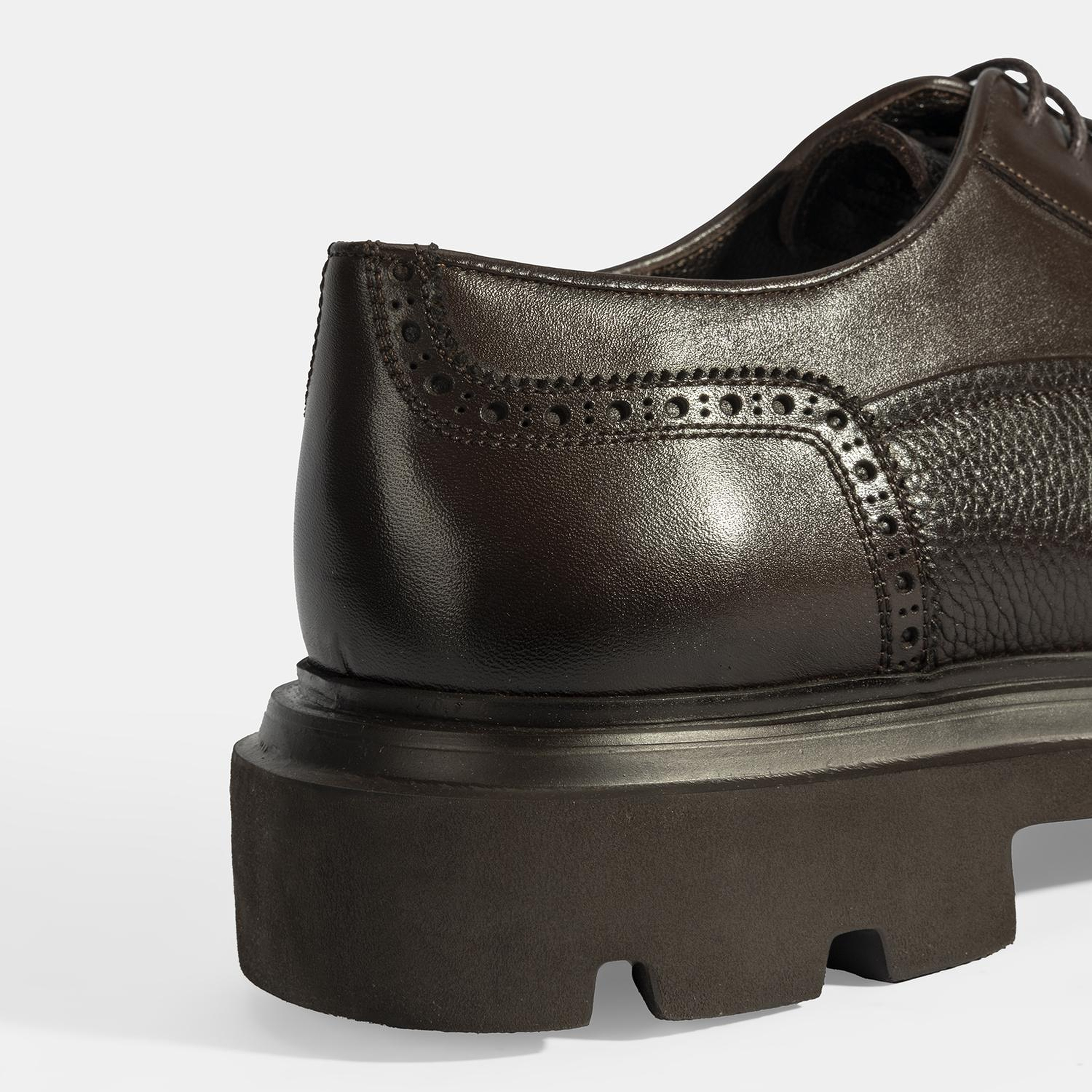 Erkek Kahve Bağcıklı Deri Günlük Ayakkabı