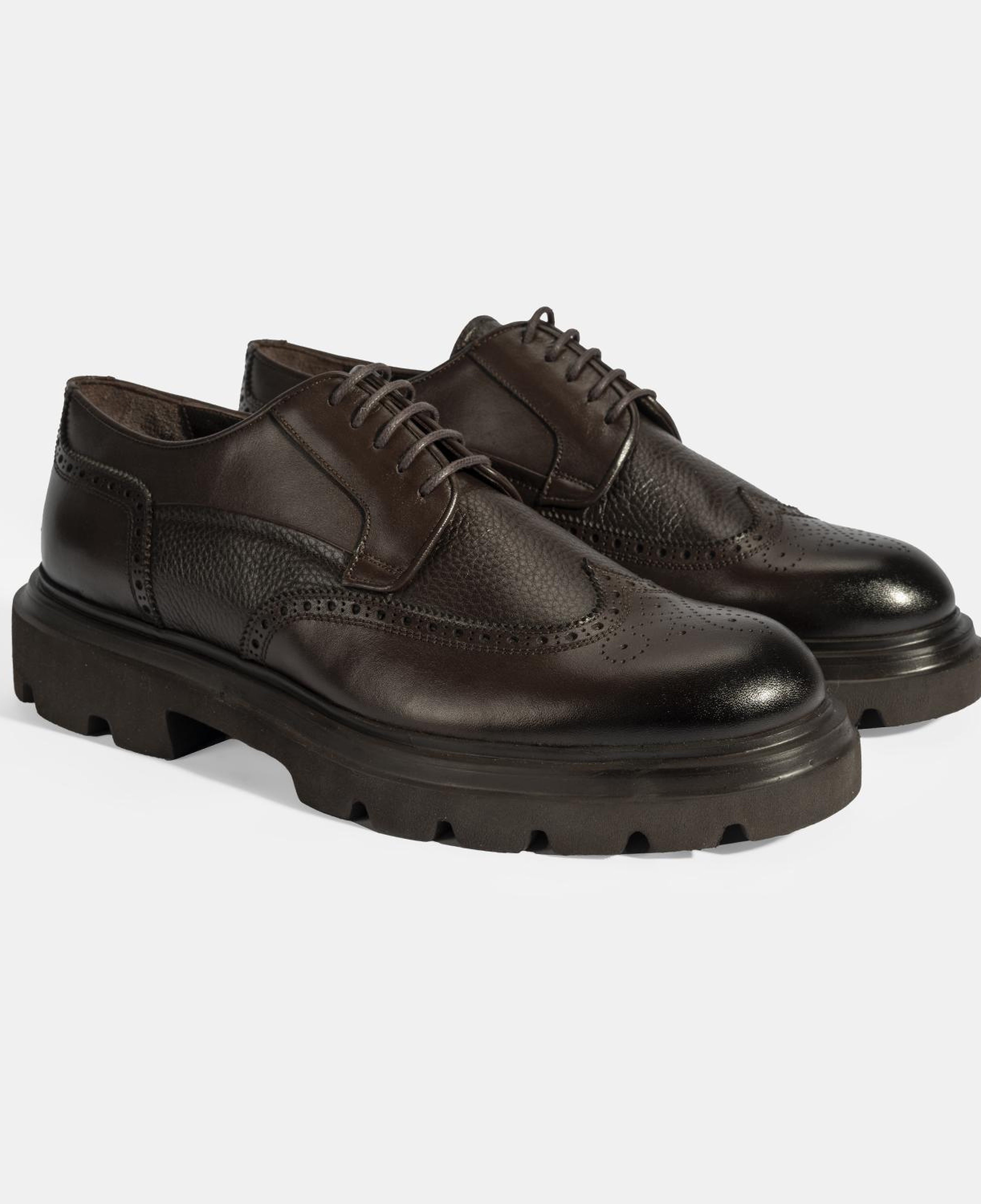 Erkek Kahve Bağcıklı Deri Günlük Ayakkabı