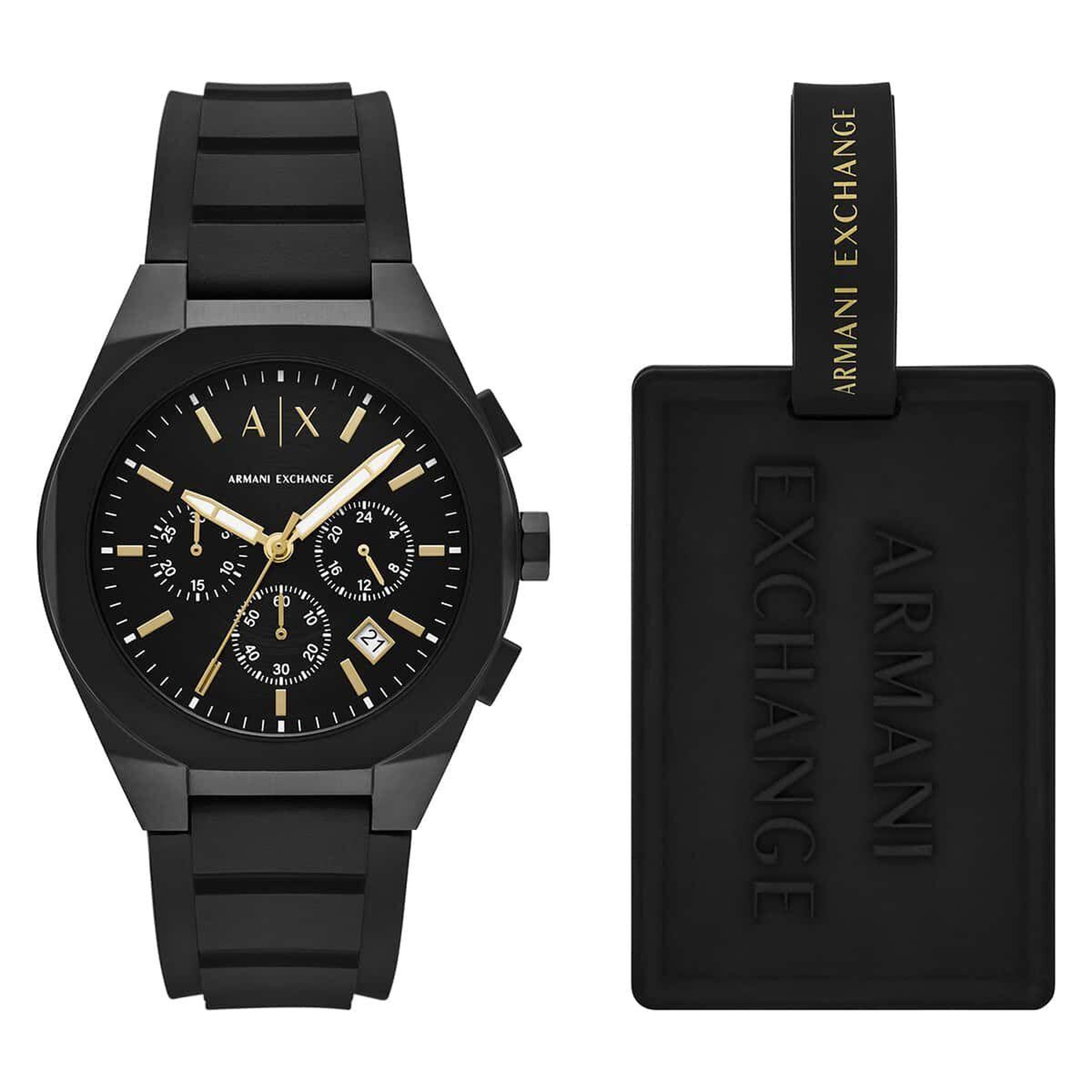 Armani Exchange AX7165SET Erkek Kol Saati ve Valiz Etiketi