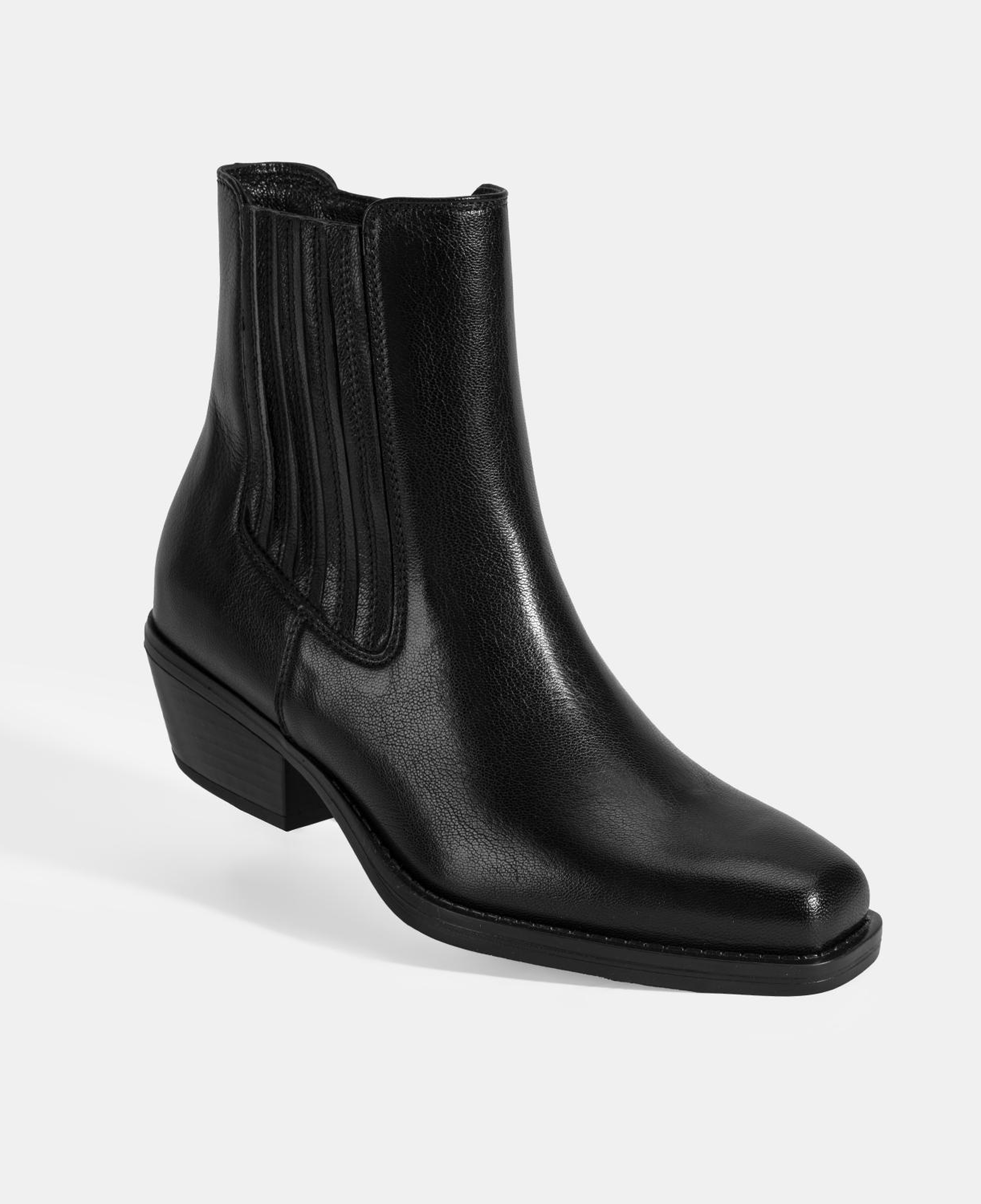 Kadın Siyah Topuklu Deri Bot