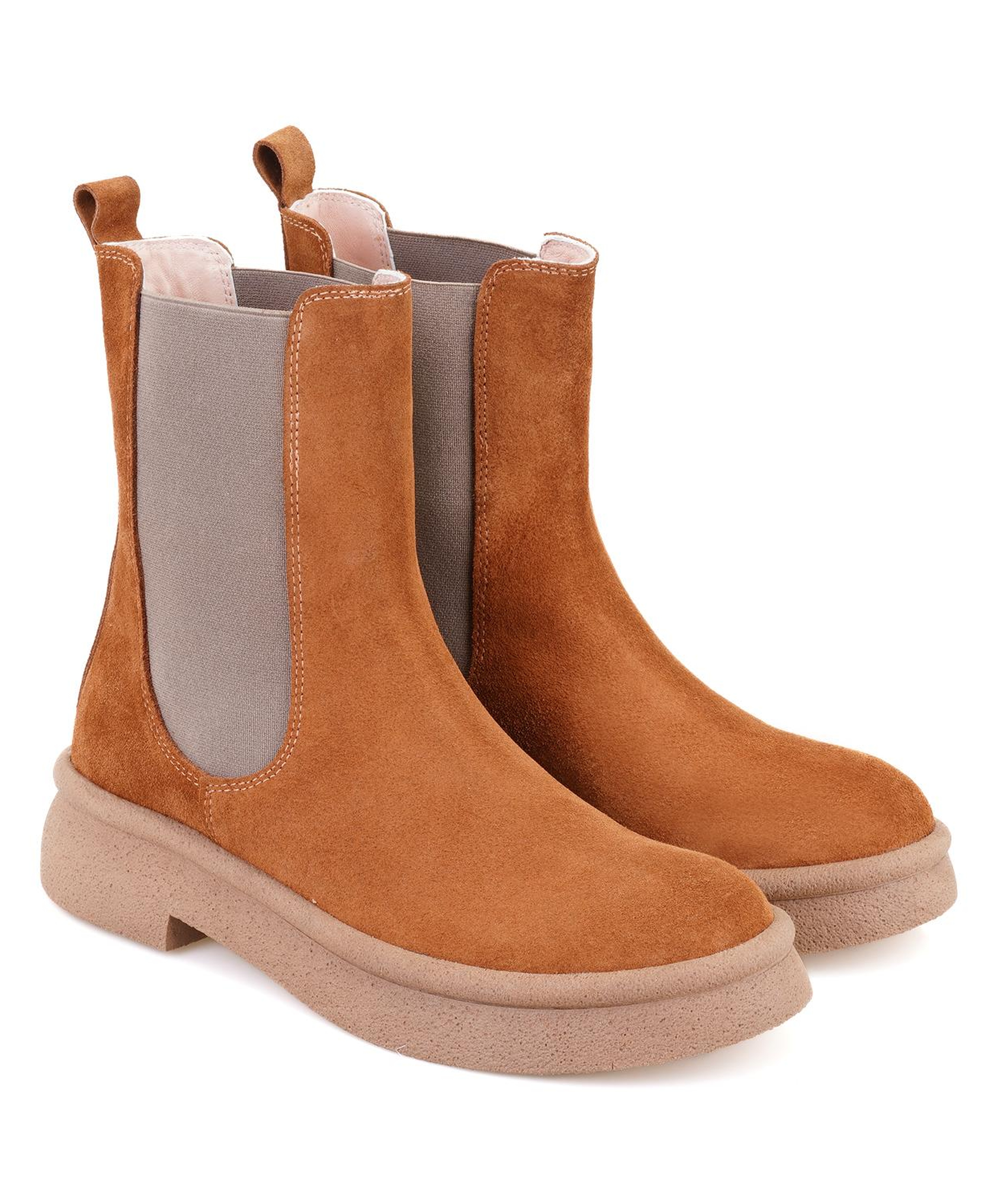 Kadın Taba Lastikli Nubuk Deri Chelsea Bot