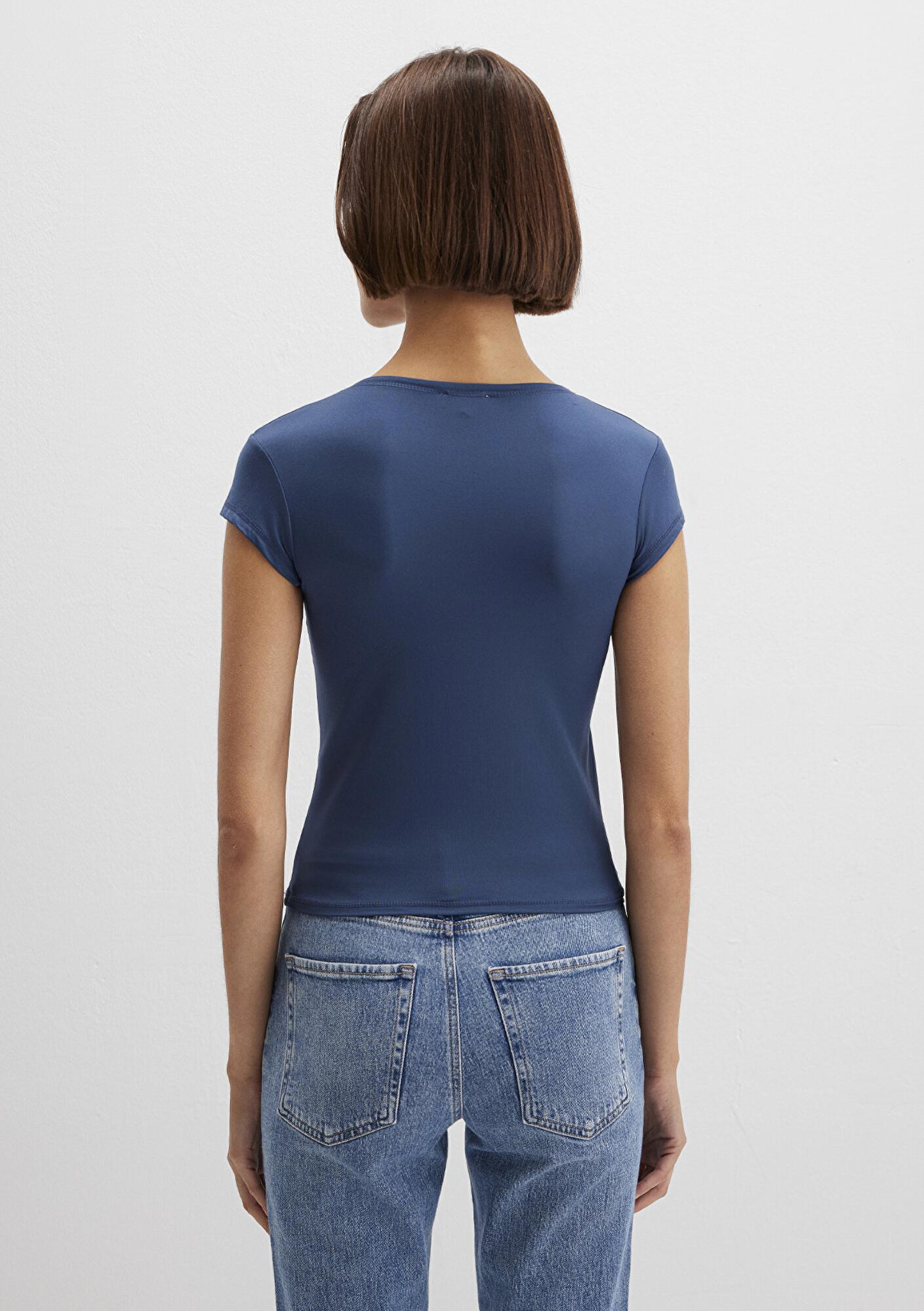 Mavi Lacivert Poliamid Tişört Fitted / Vücuda Oturan Kesim 1613500-70718