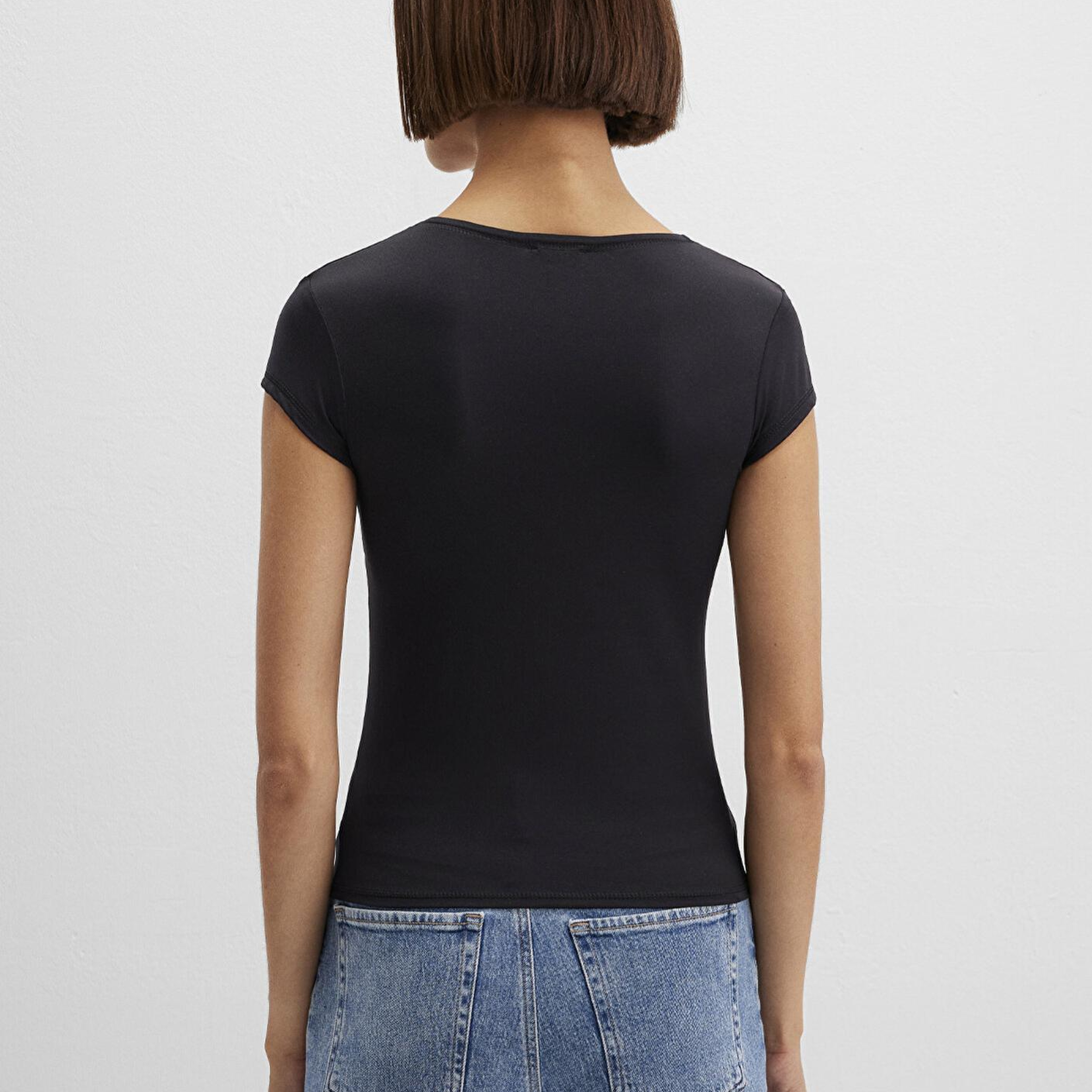 Mavi Siyah Poliamid Tişört Fitted / Vücuda Oturan Kesim 1613500-900