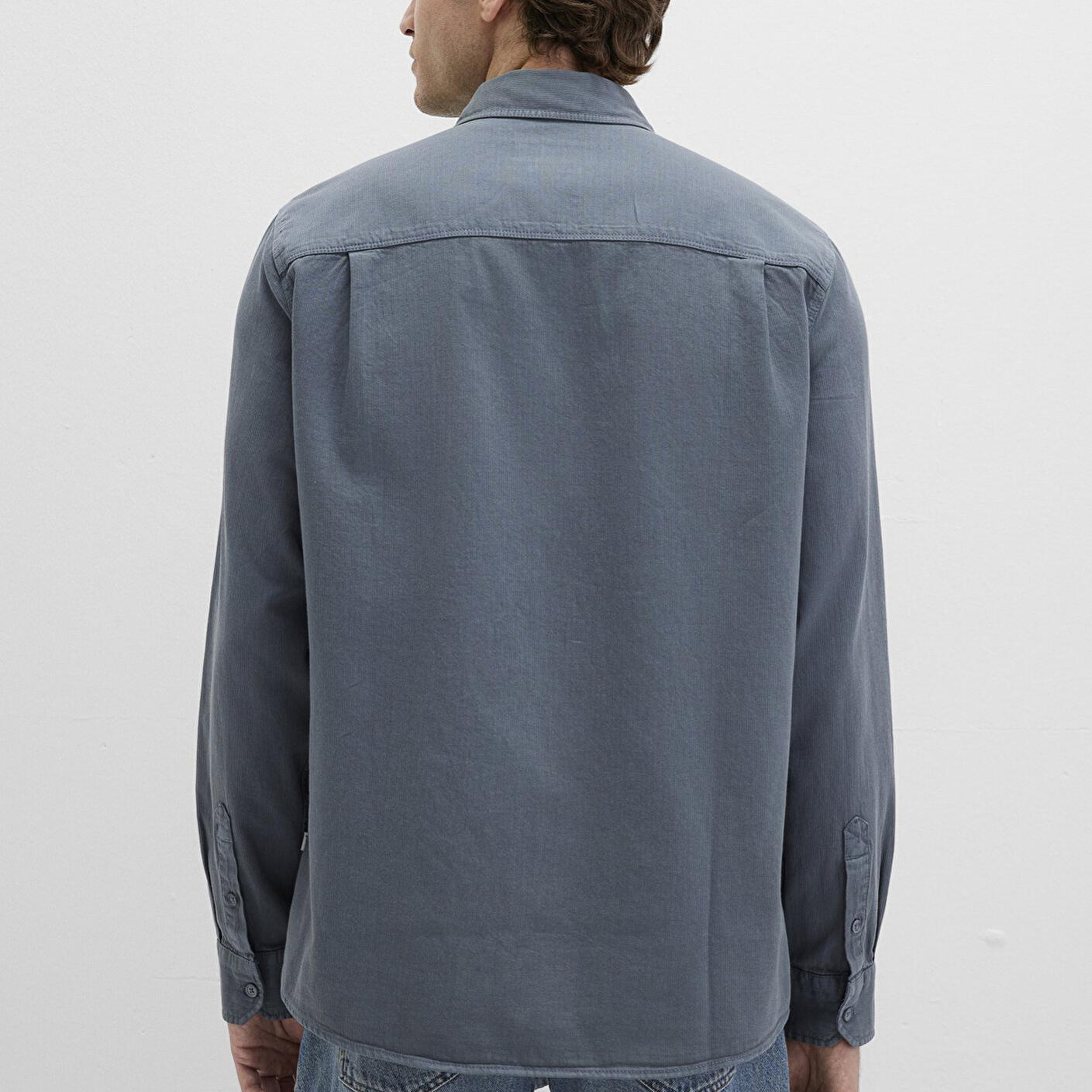 Mavi Keten Karışımlı Gri Gömlek Regular Fit / Normal Kesim 0211641-80889