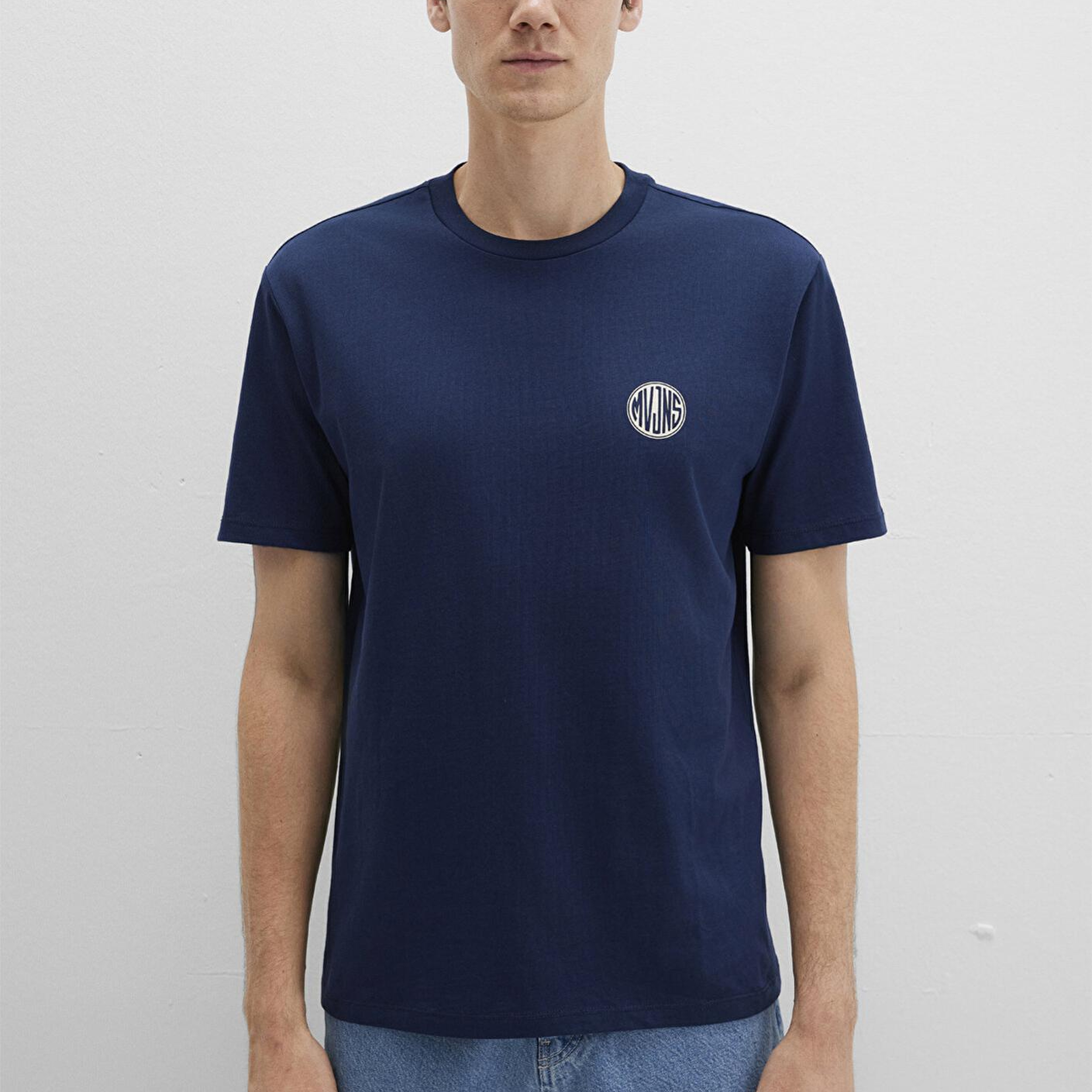 Mavi Mavi Logo Baskılı Lacivert Tişört Loose Fit / Bol Rahat Kesim 0613014-70497