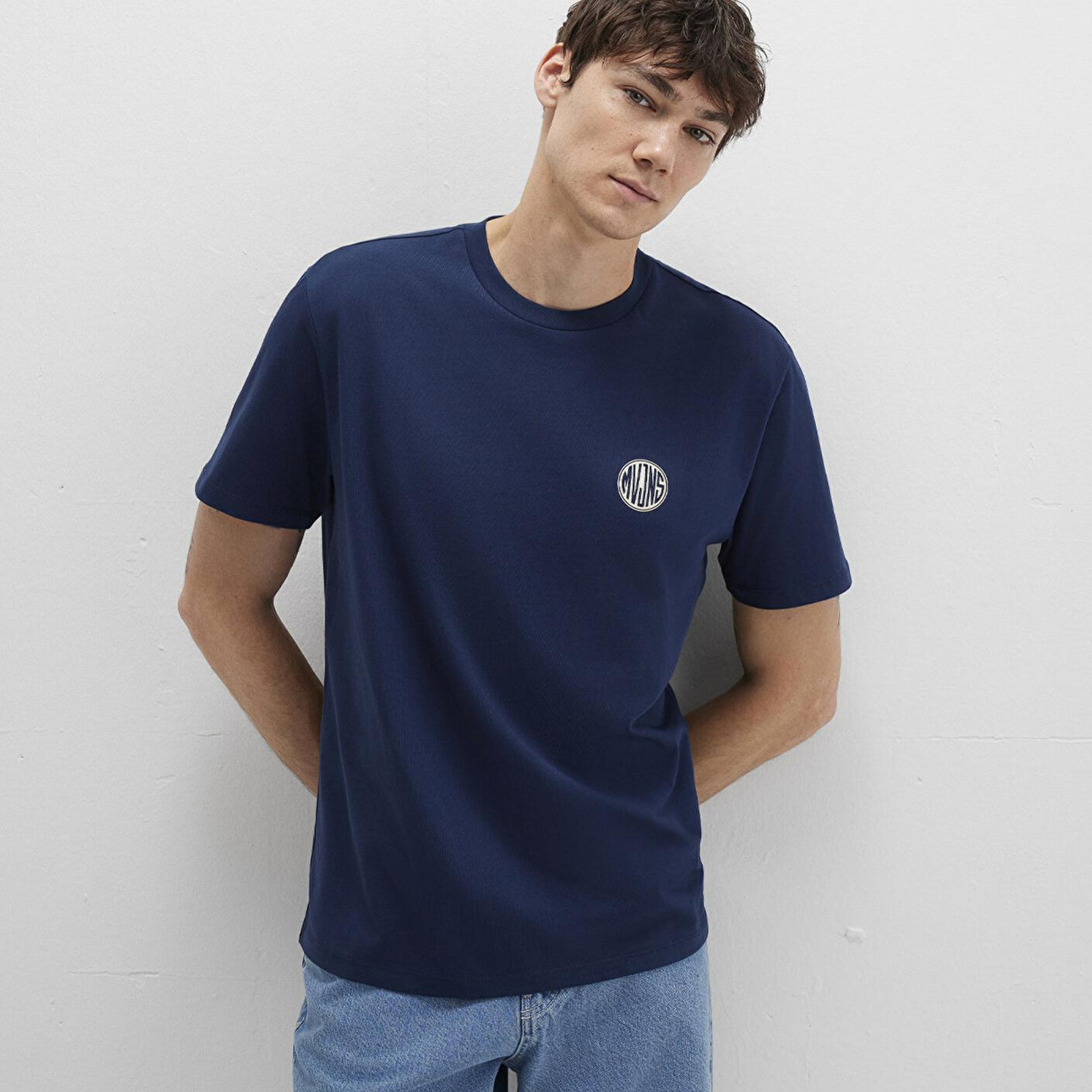 Mavi Mavi Logo Baskılı Lacivert Tişört Loose Fit / Bol Rahat Kesim 0613014-70497