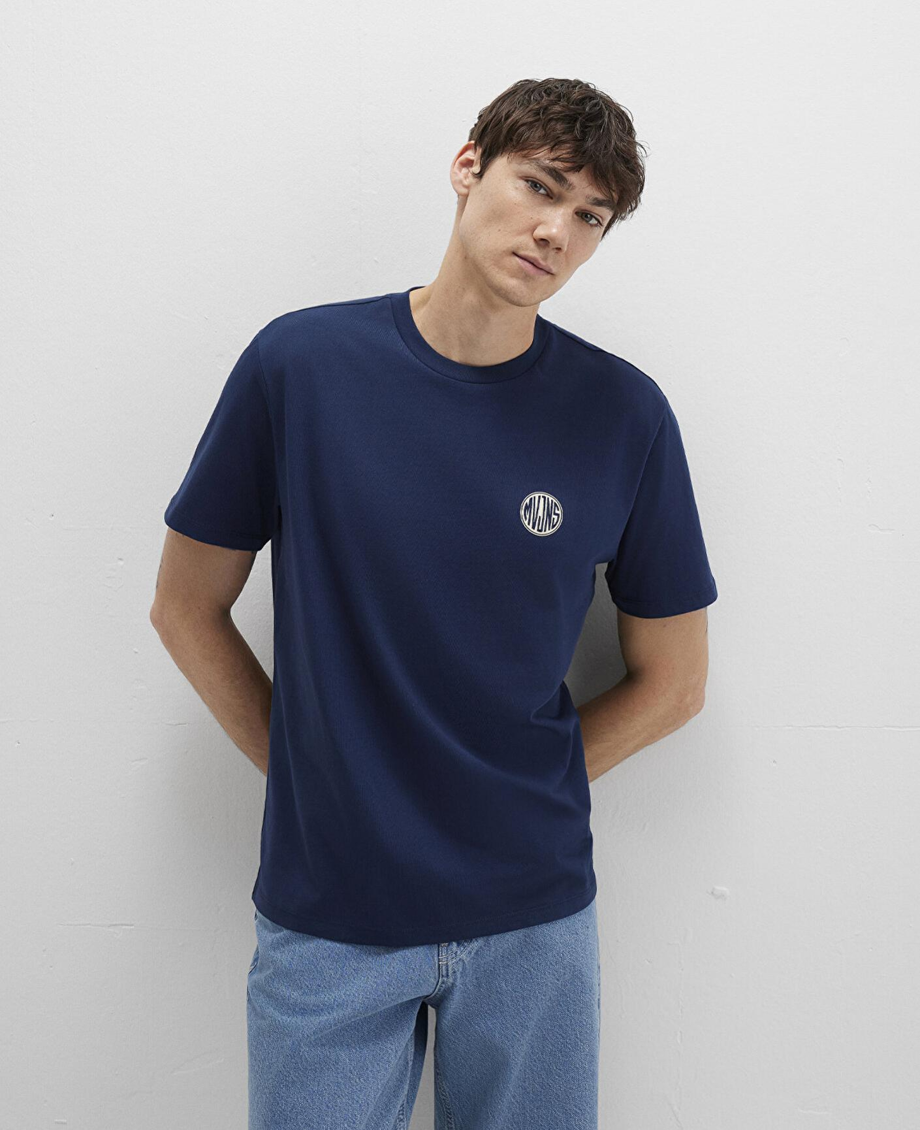 Mavi Mavi Logo Baskılı Lacivert Tişört Loose Fit / Bol Rahat Kesim 0613014-70497