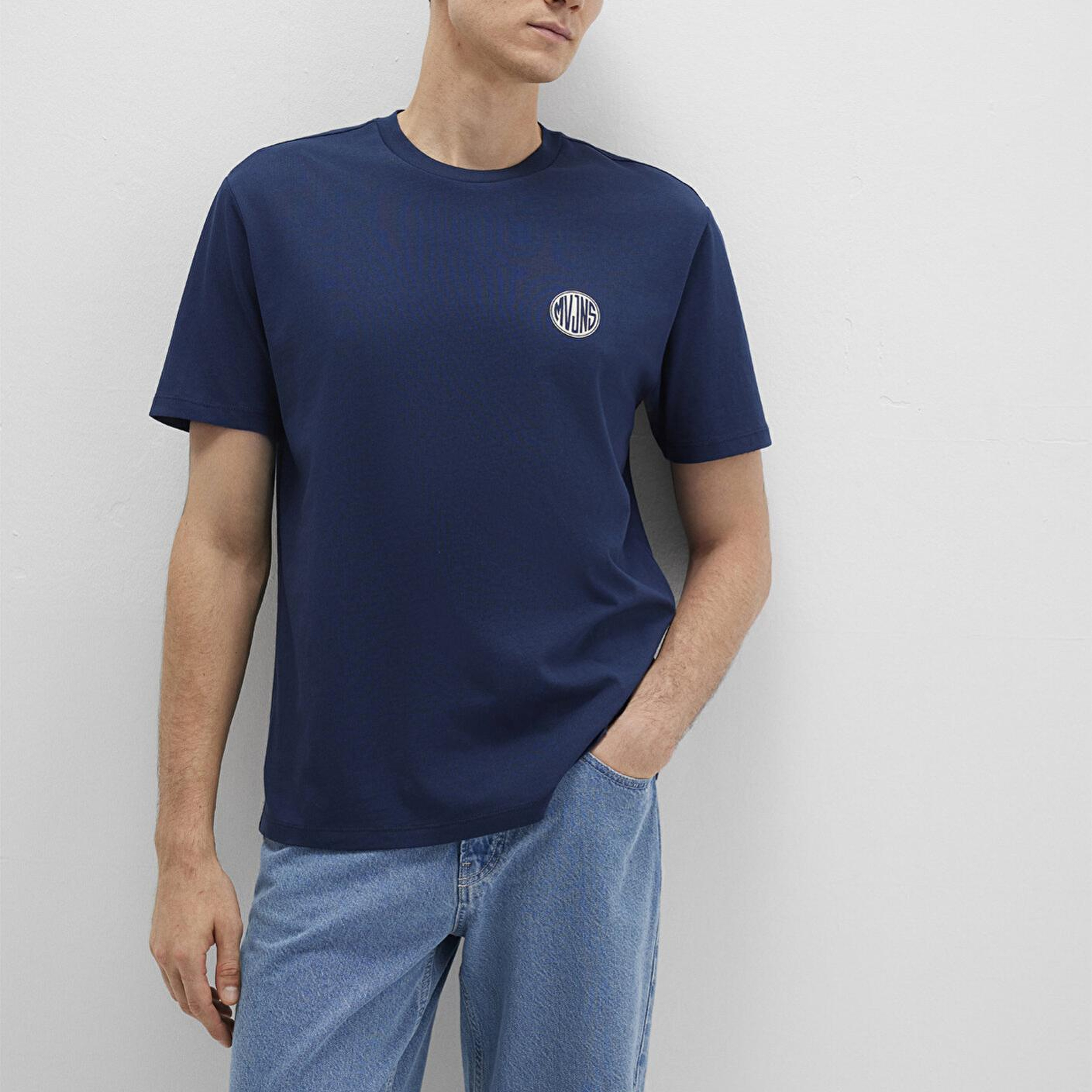 Mavi Mavi Logo Baskılı Lacivert Tişört Loose Fit / Bol Rahat Kesim 0613014-70497