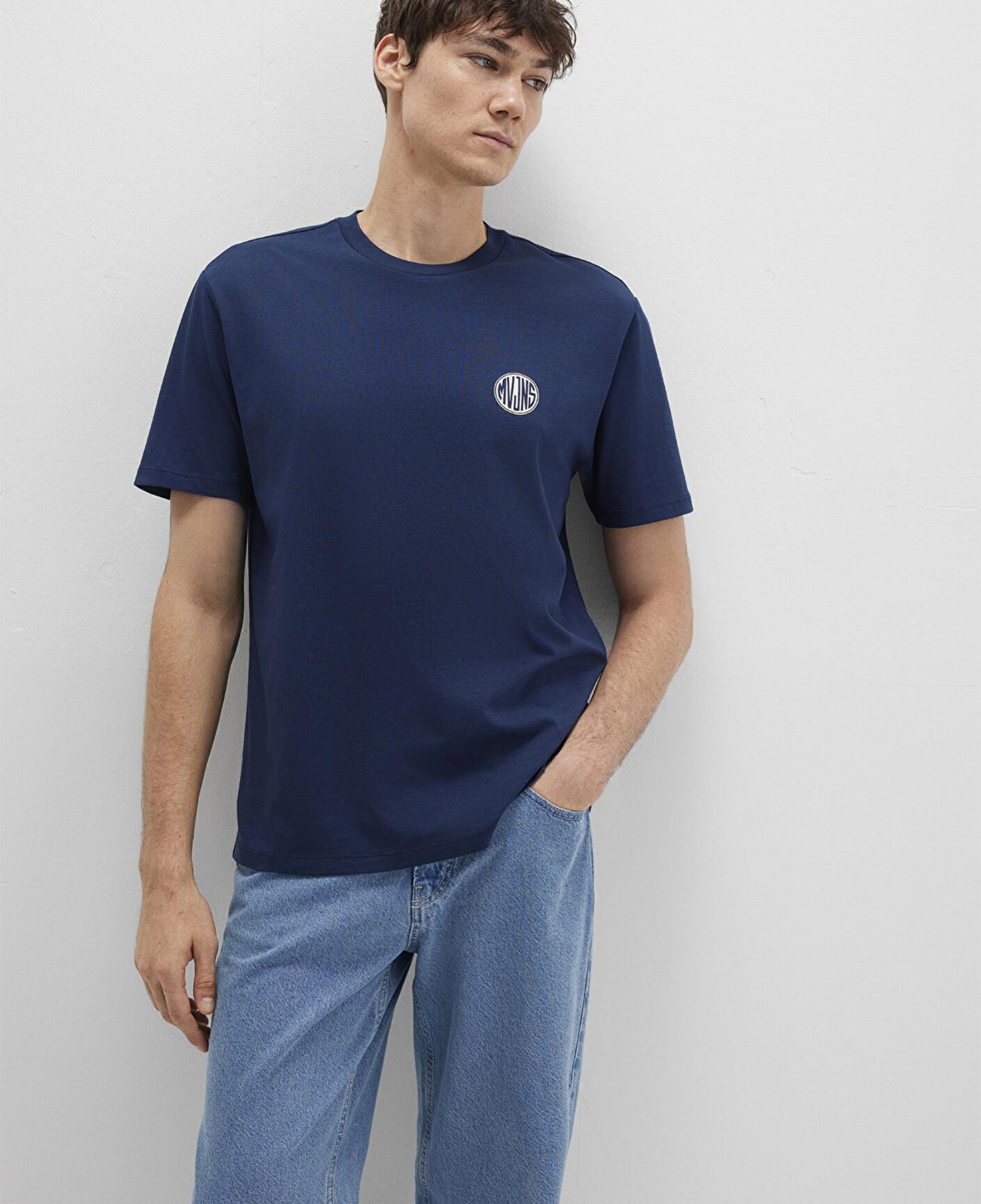 Mavi Mavi Logo Baskılı Lacivert Tişört Loose Fit / Bol Rahat Kesim 0613014-70497