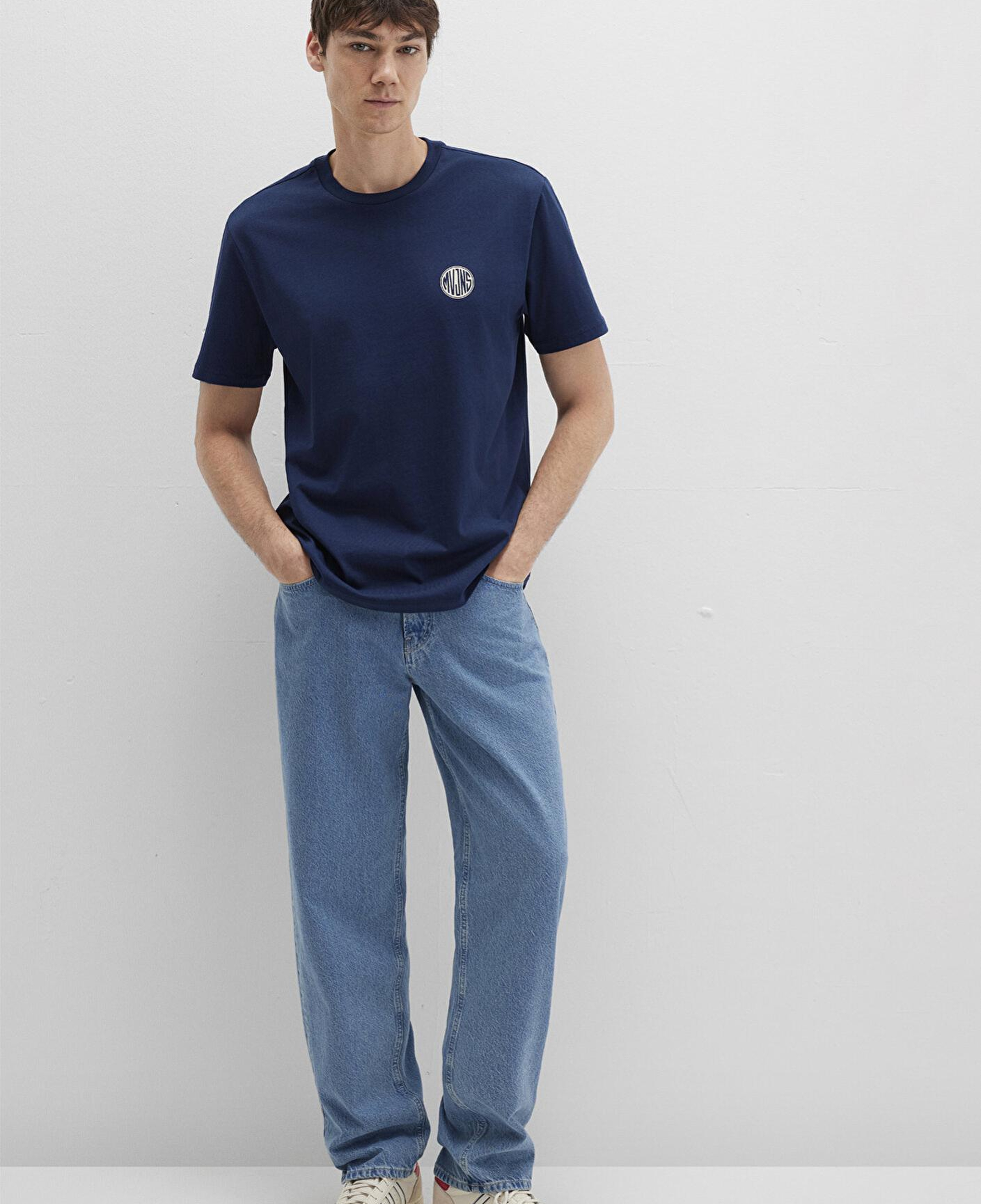 Mavi Mavi Logo Baskılı Lacivert Tişört Loose Fit / Bol Rahat Kesim 0613014-70497