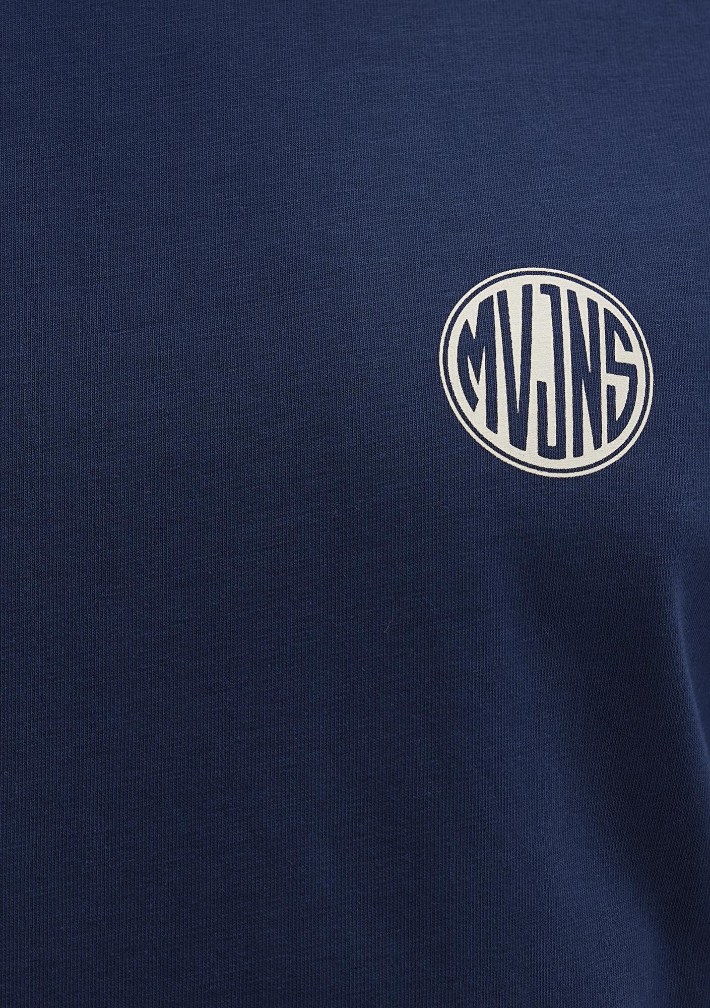 Mavi Mavi Logo Baskılı Lacivert Tişört Loose Fit / Bol Rahat Kesim 0613014-70497