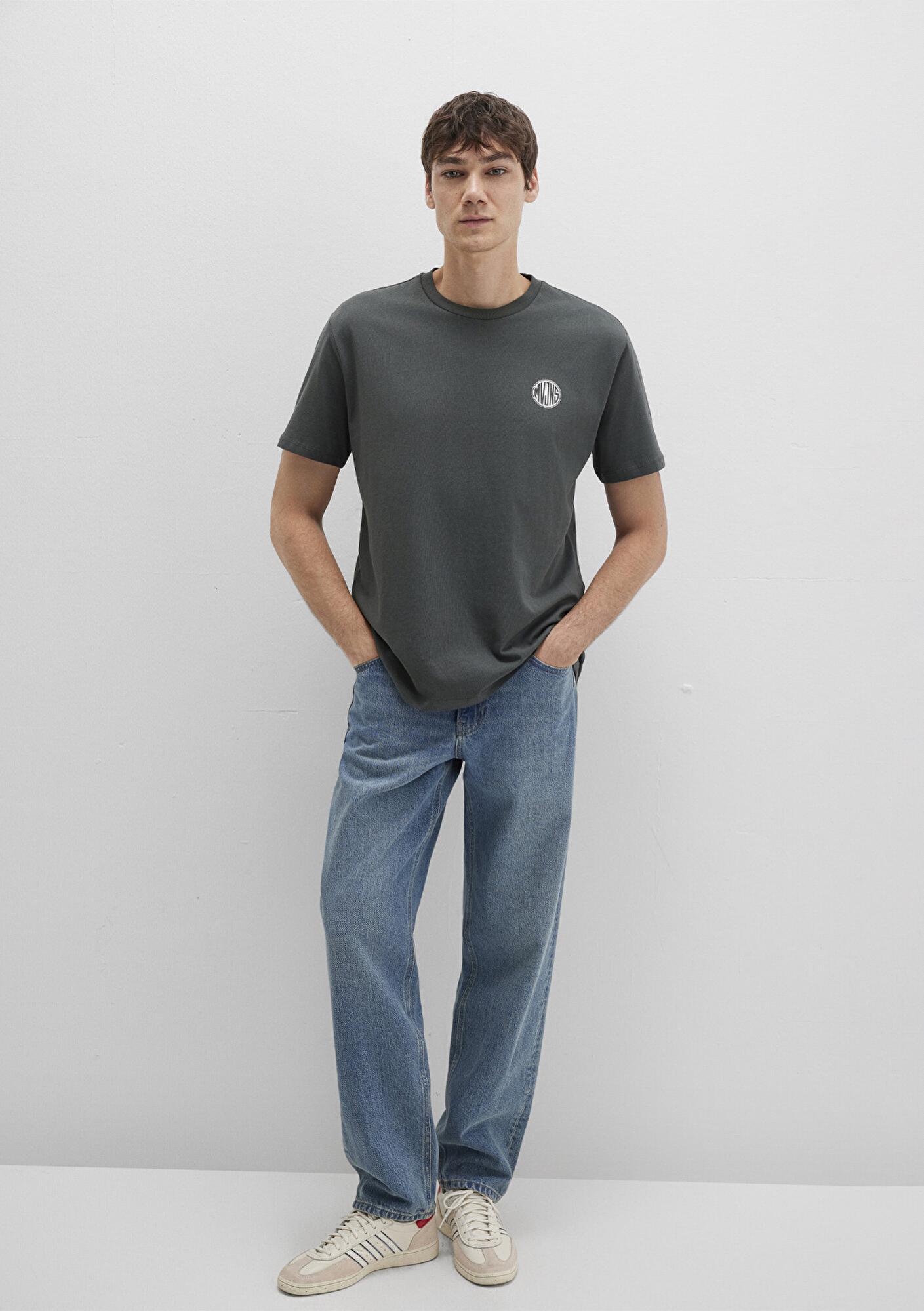 Mavi Mavi Logo Baskılı Yeşil Tişört Loose Fit / Bol Rahat Kesim 0613014-71598