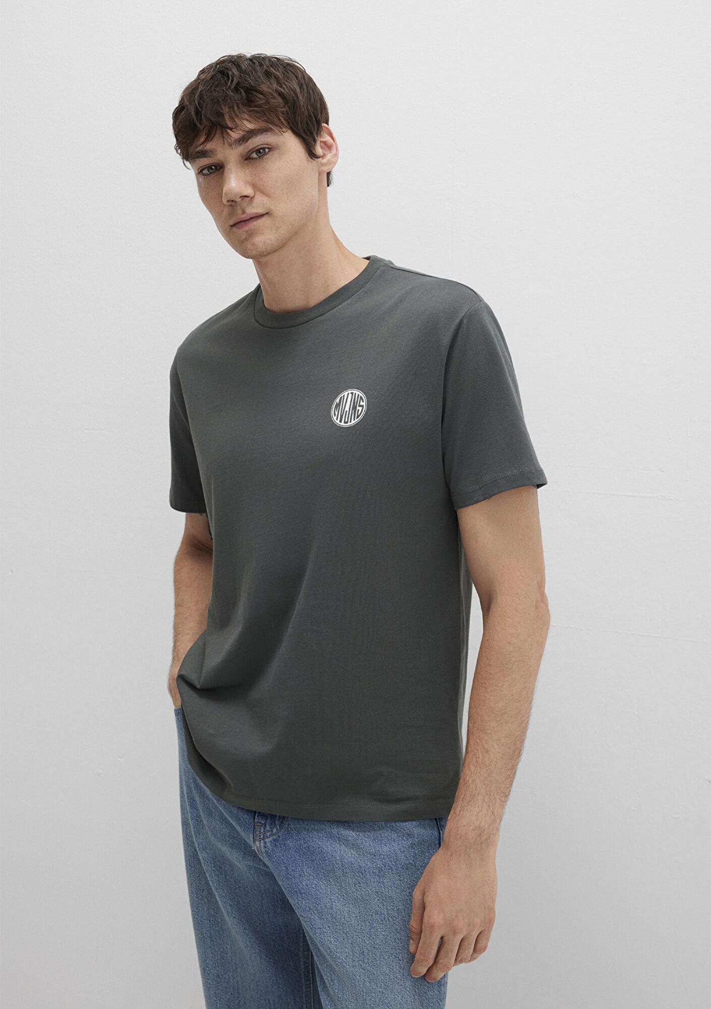 Mavi Mavi Logo Baskılı Yeşil Tişört Loose Fit / Bol Rahat Kesim 0613014-71598