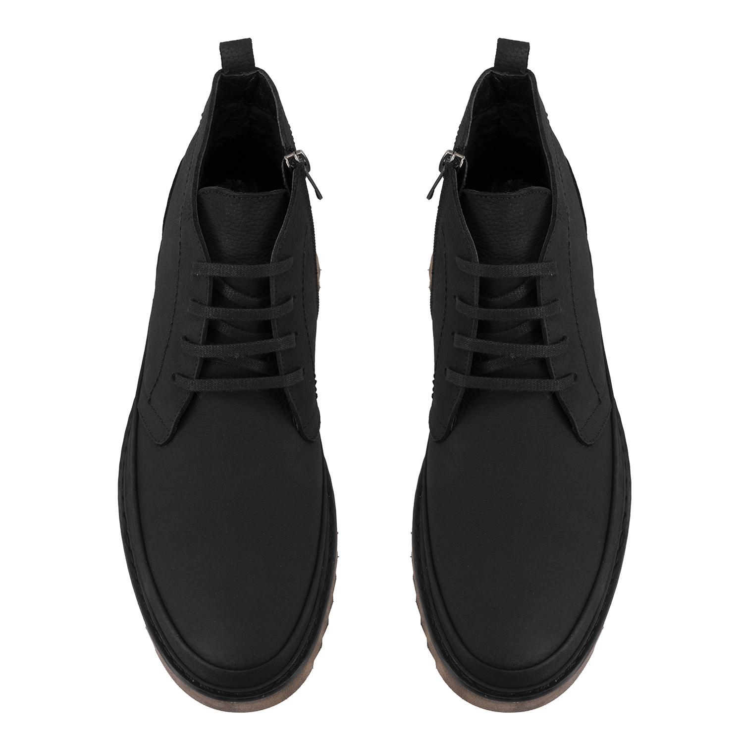 Amelas Siyah Erkek Deri Bot