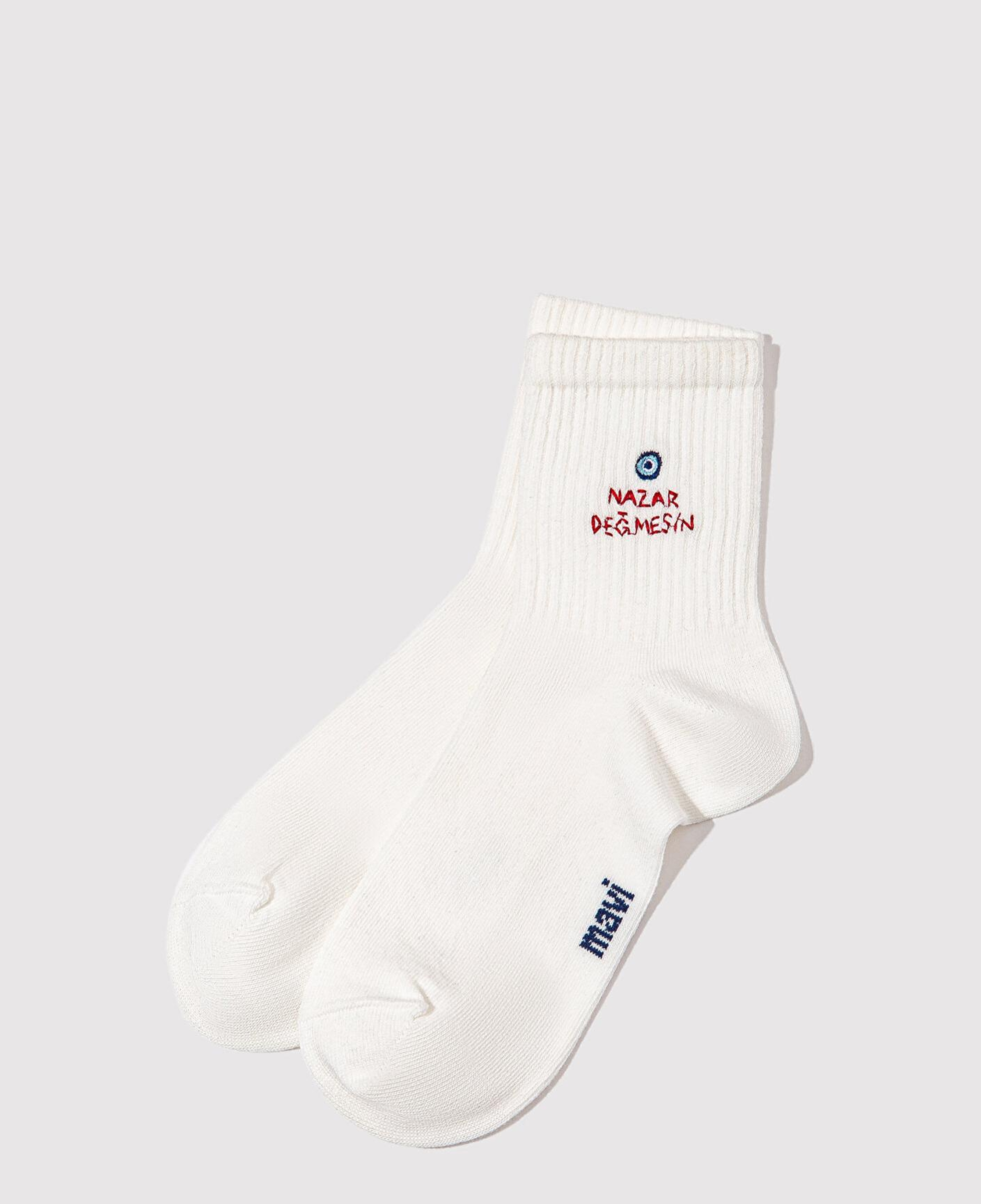 Mavi Nazar Değmesin Nakışlı Soket Çorap 1913575-620