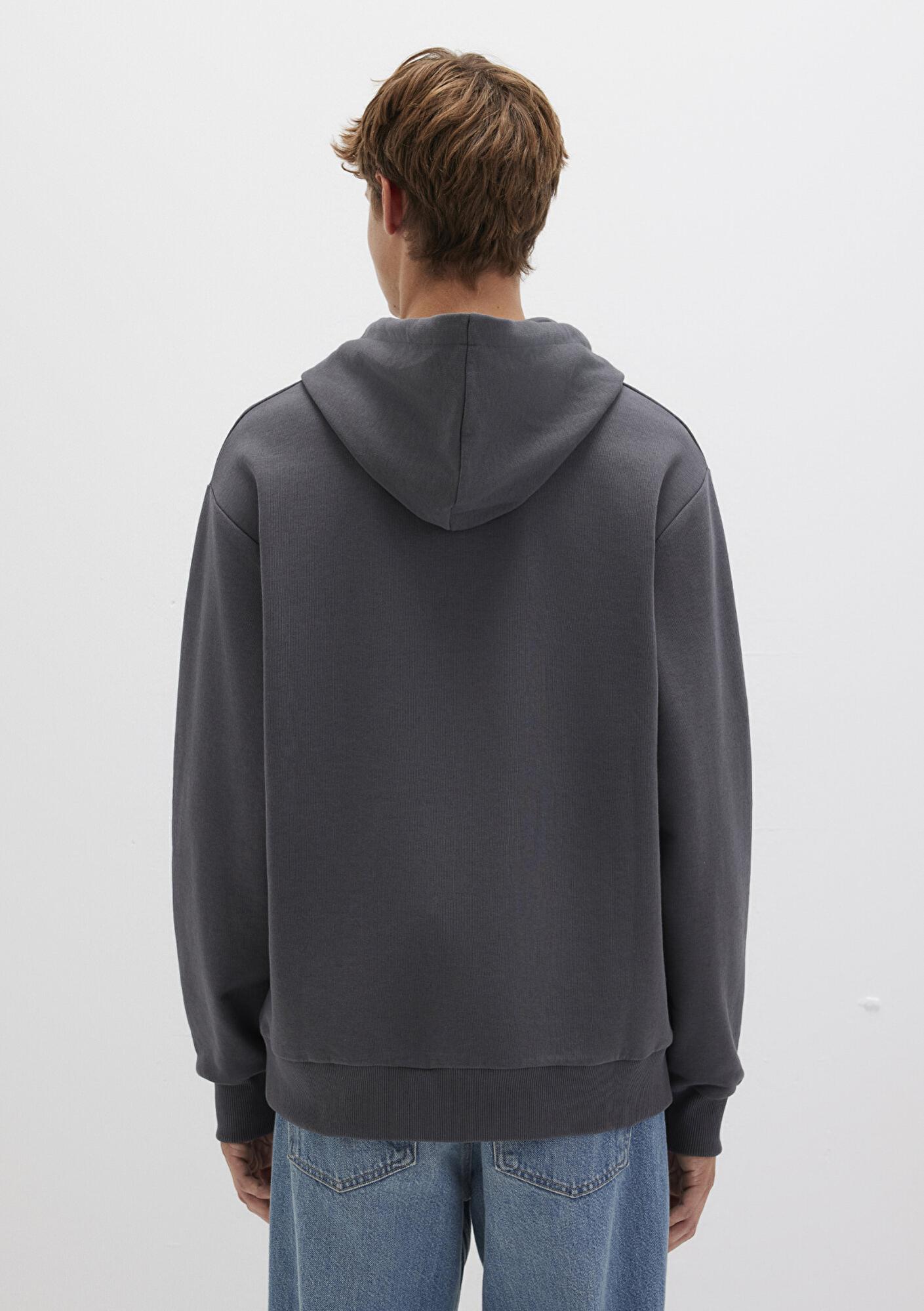 Mavi MVJNS Logo Baskılı Kapüşonlu Antrasit Sweatshirt 0611786-80106