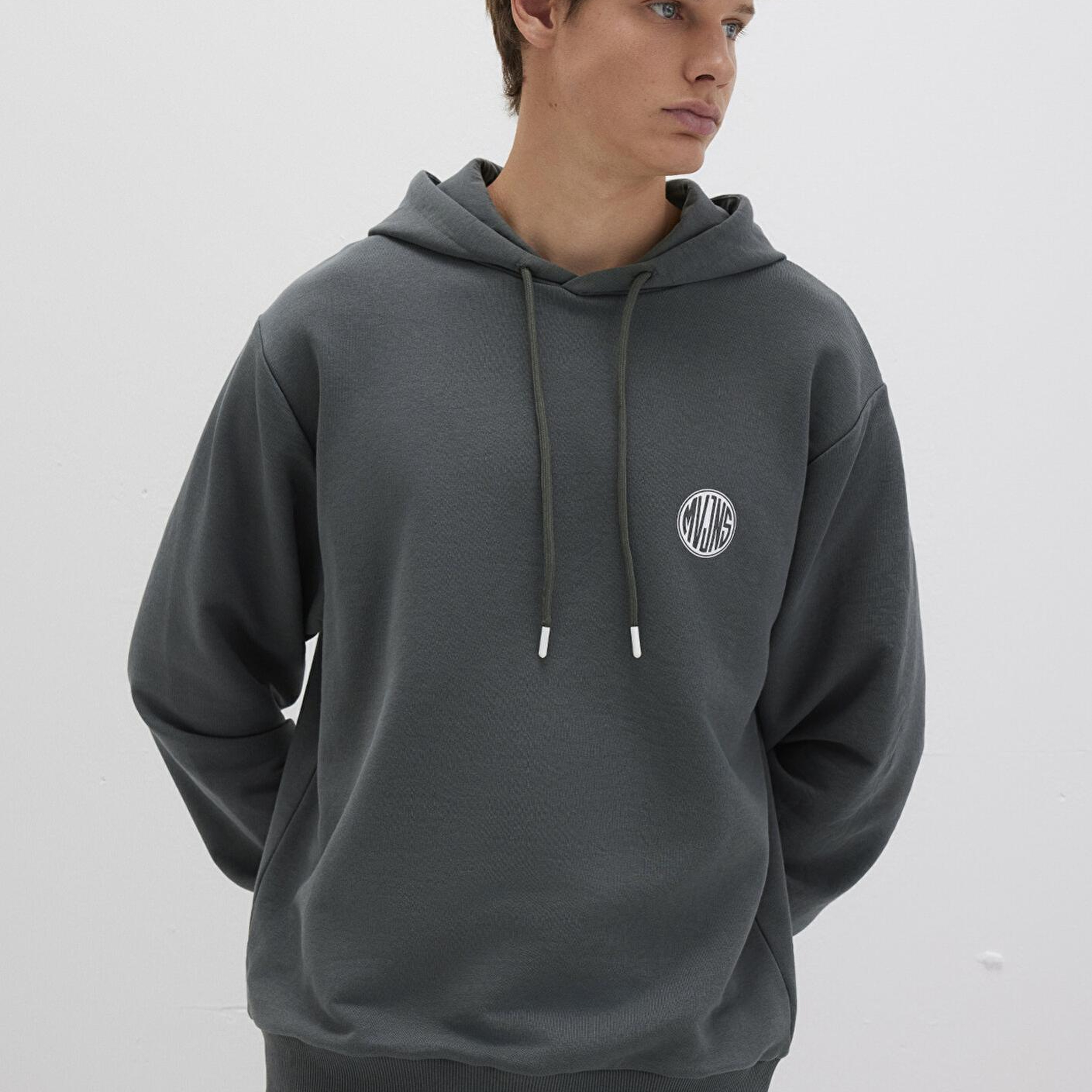 Mavi MVJNS Logo Baskılı Kapüşonlu Yeşil Sweatshirt 0611786-71598