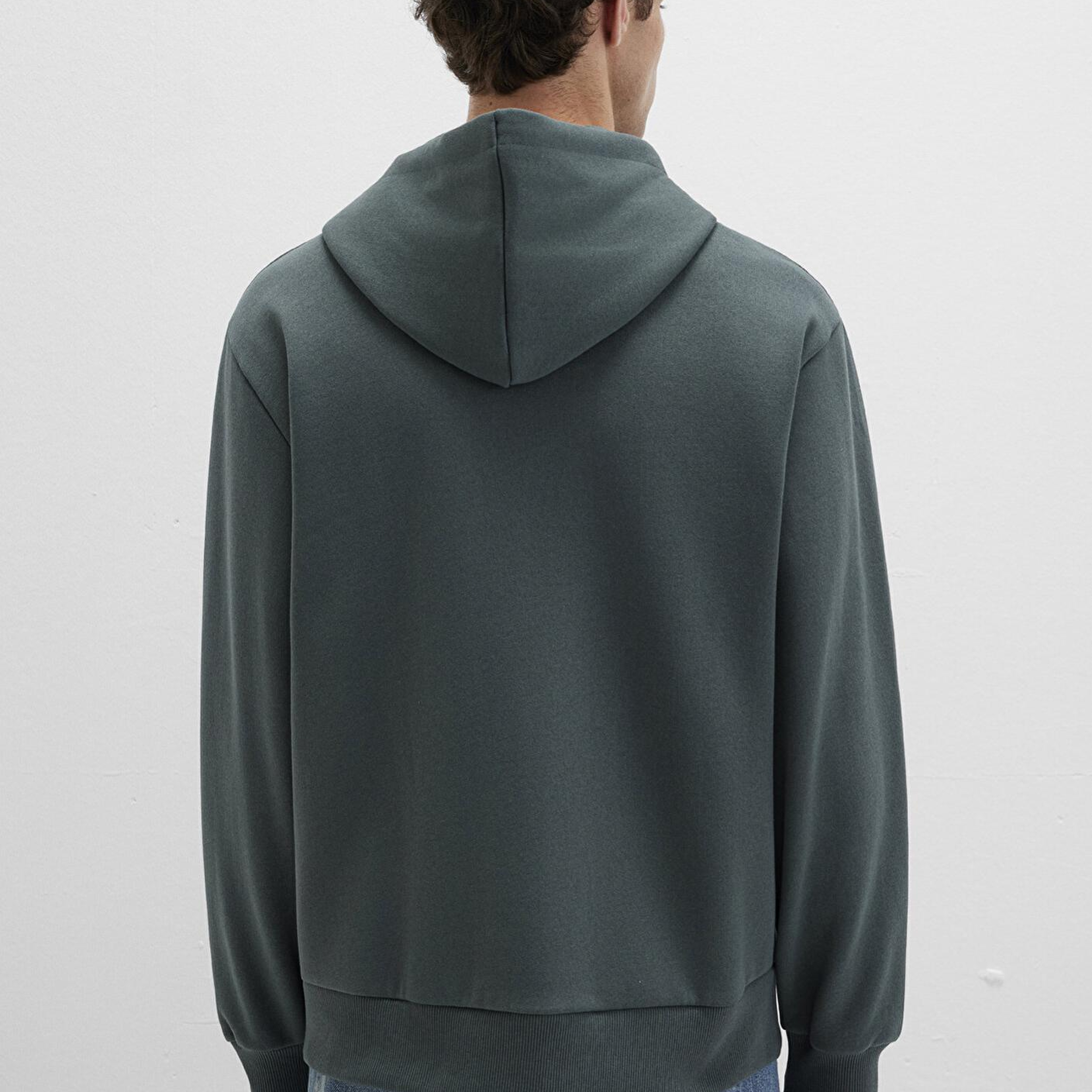 Mavi Mühür Logo Nakışlı Kapüşonlu Fermuarlı Yeşil Sweatshirt 066979-71598