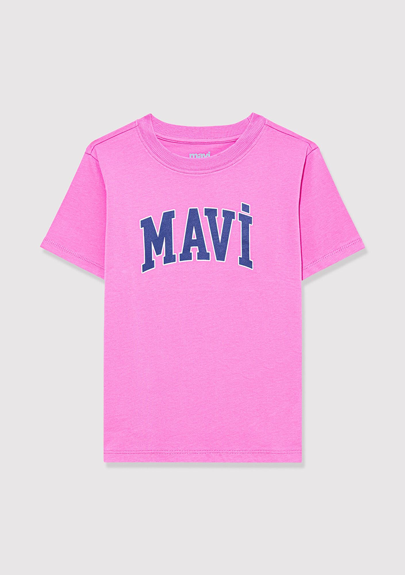 Mavi Mavi Logo Baskılı Pembe Tişört Regular Fit / Normal Kesim 7610109-71033