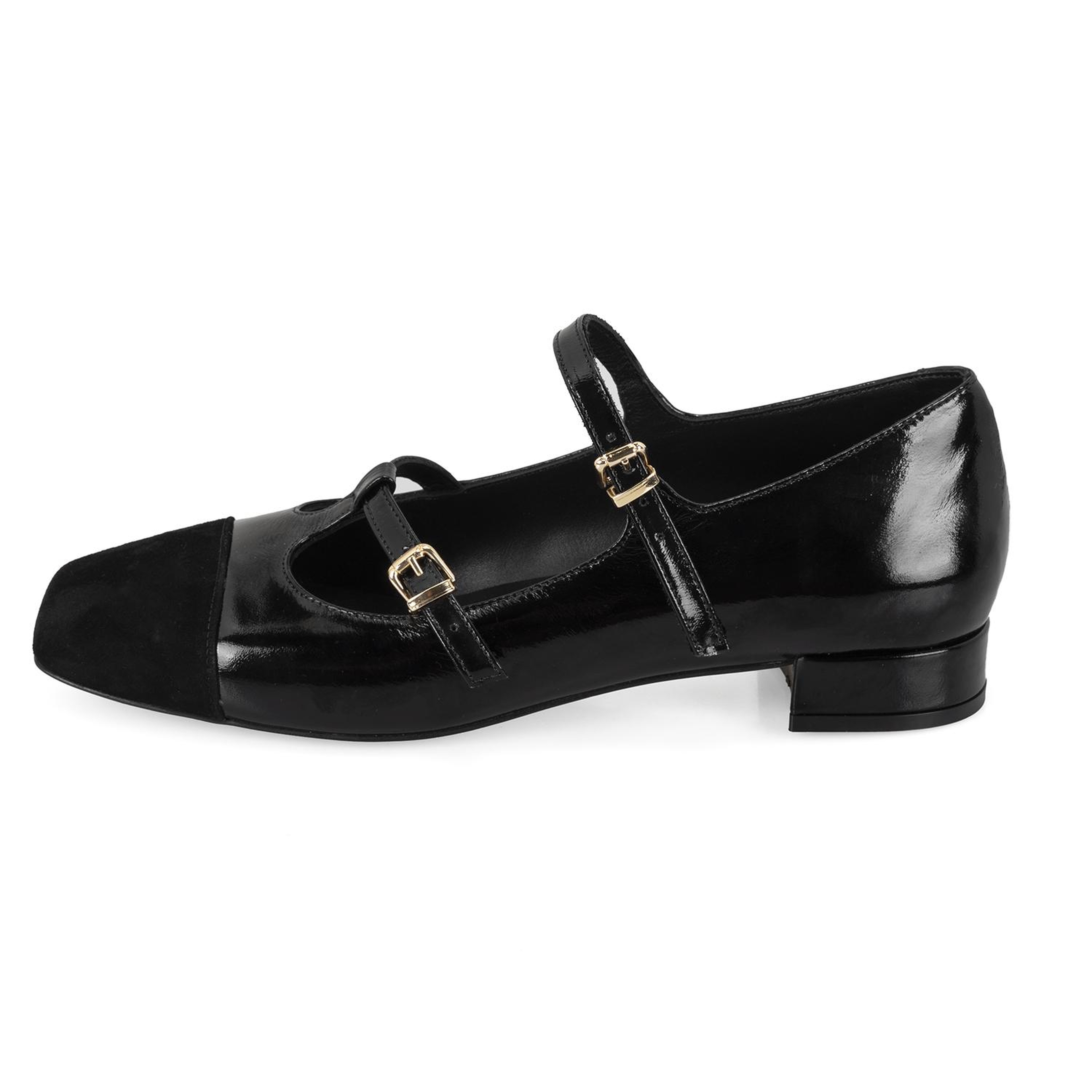 Kadın Siyah Mary Jane Rugan Babet
