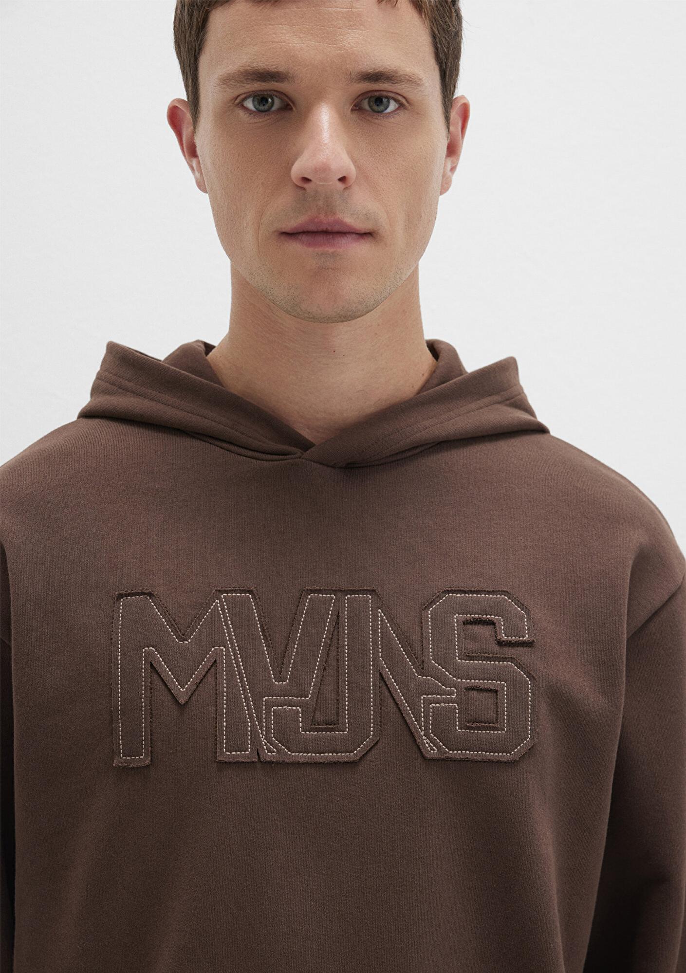 Mavi MVJNS Baskılı Kapüşonlu Kahverengi Sweatshirt 0S10346-88067