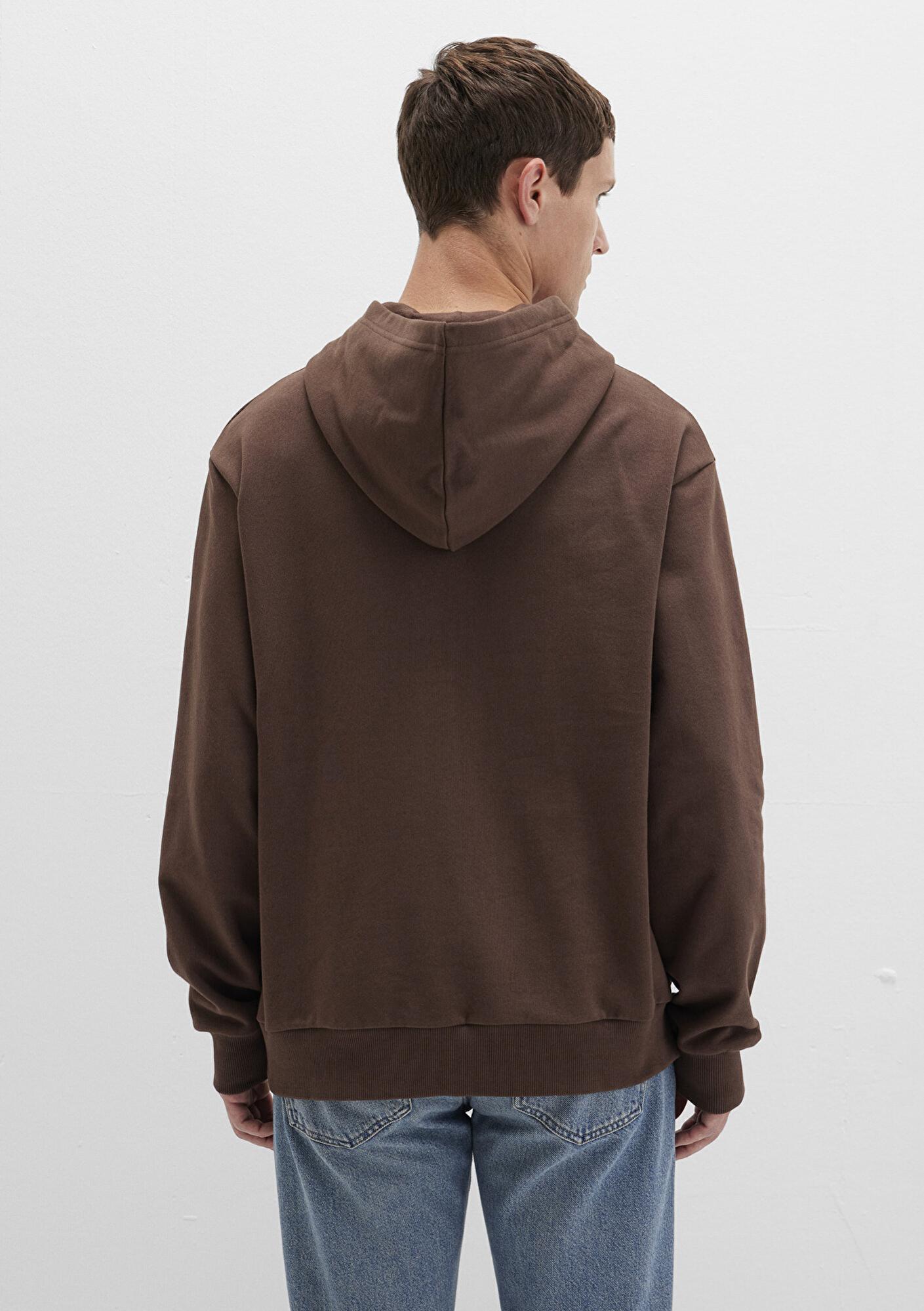 Mavi MVJNS Baskılı Kapüşonlu Kahverengi Sweatshirt 0S10346-88067