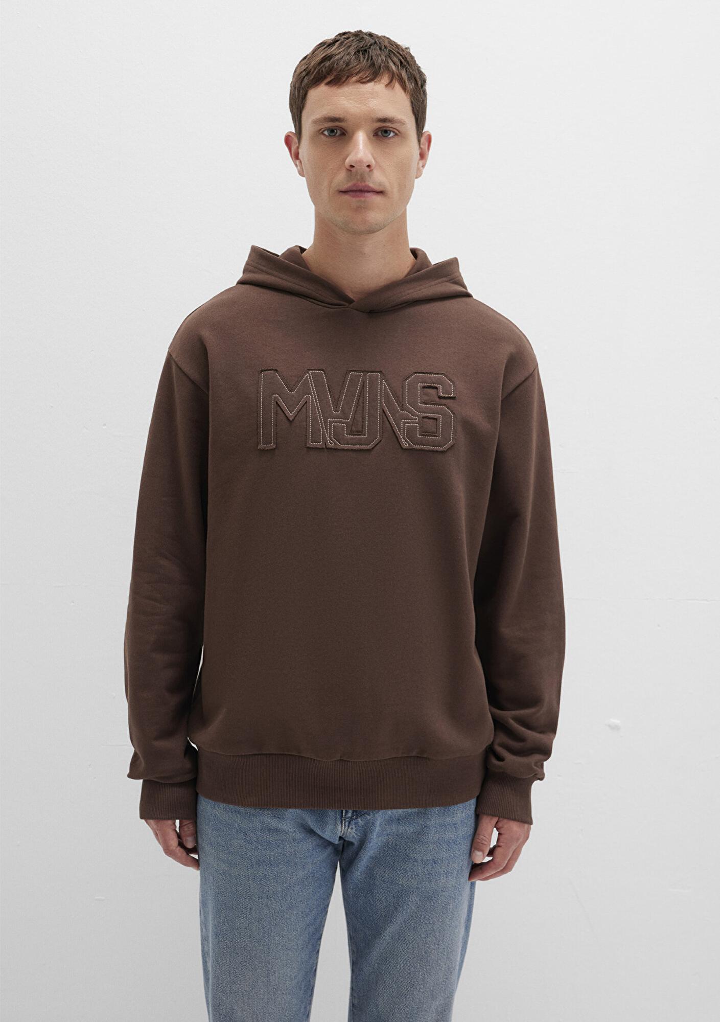 Mavi MVJNS Baskılı Kapüşonlu Kahverengi Sweatshirt 0S10346-88067