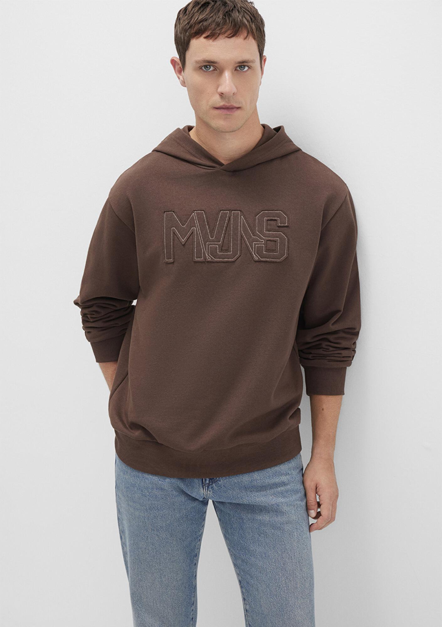Mavi MVJNS Baskılı Kapüşonlu Kahverengi Sweatshirt 0S10346-88067