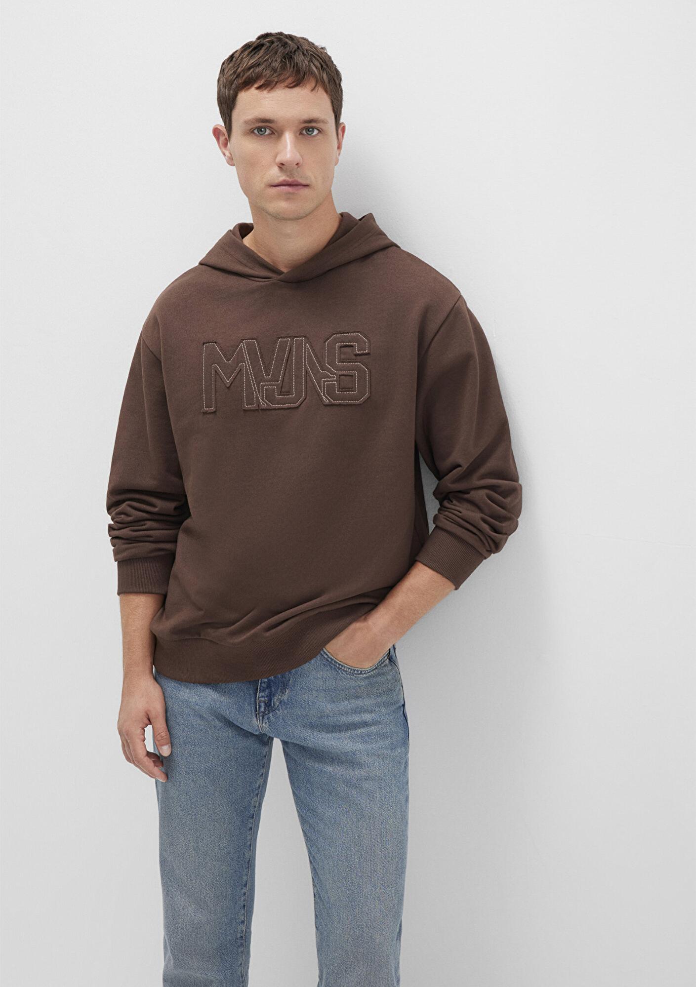 Mavi MVJNS Baskılı Kapüşonlu Kahverengi Sweatshirt 0S10346-88067