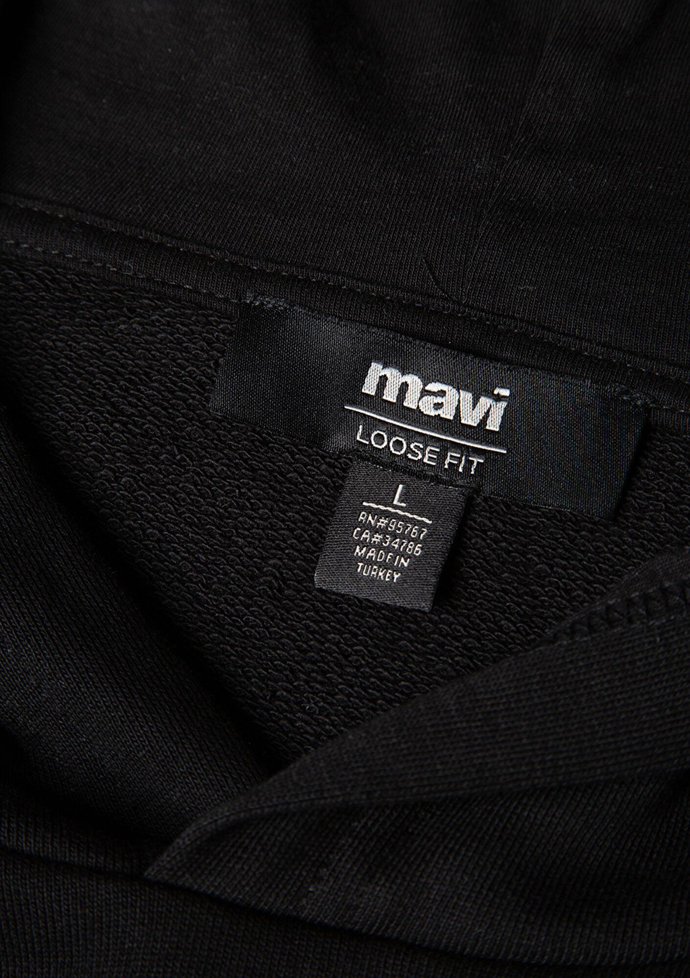 Mavi MVJNS Baskılı Kapüşonlu Siyah Sweatshirt 0S10346-900