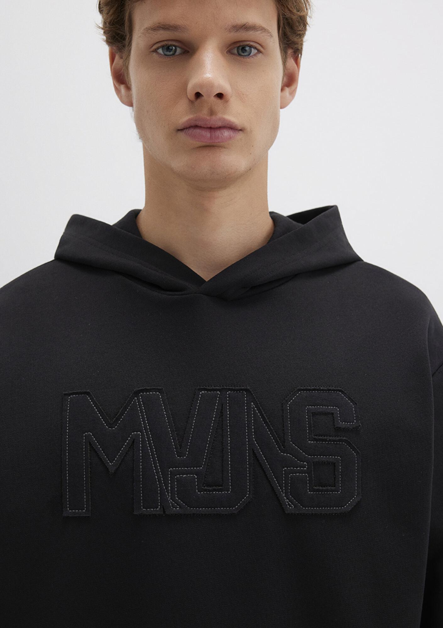 Mavi MVJNS Baskılı Kapüşonlu Siyah Sweatshirt 0S10346-900