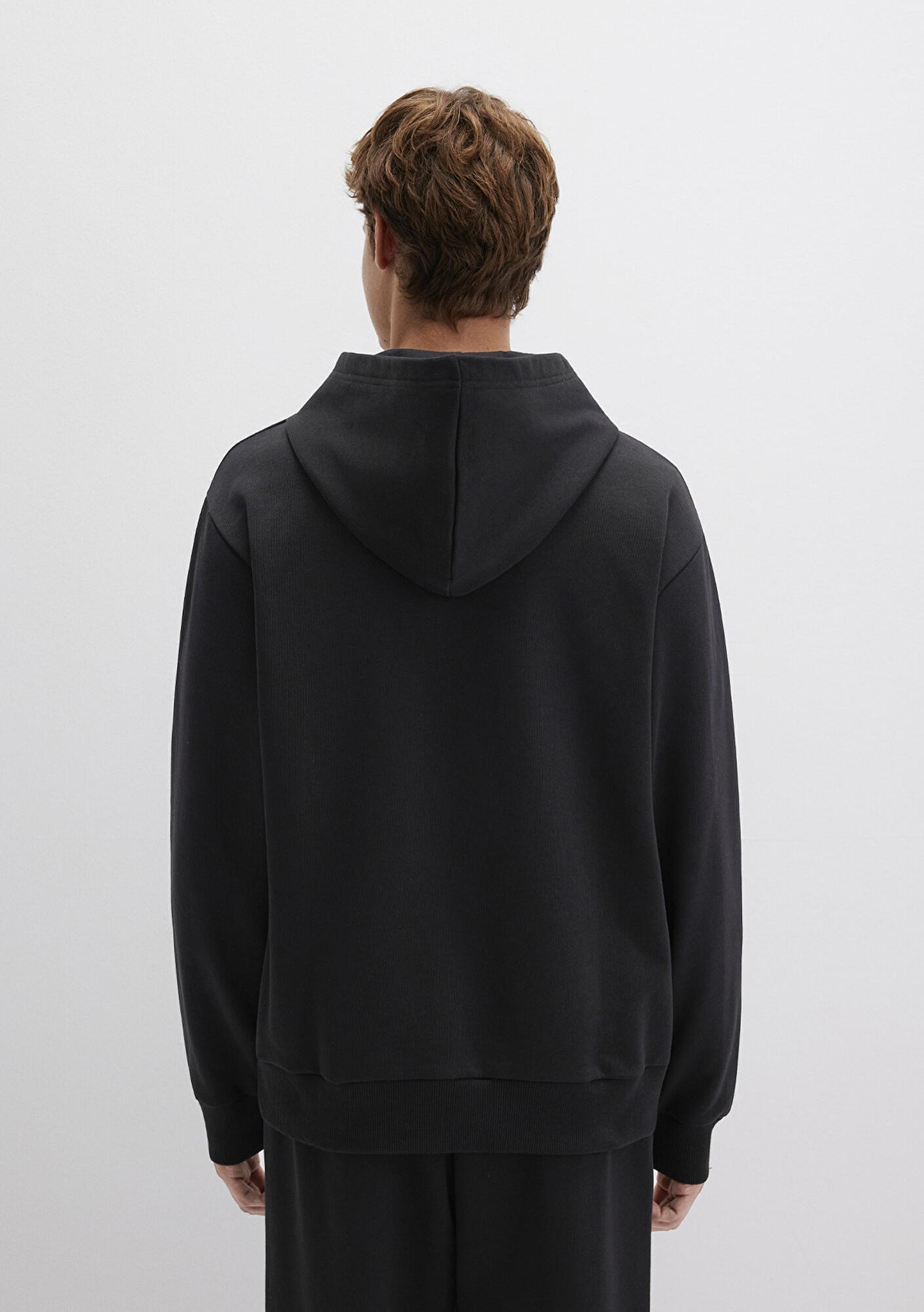 Mavi MVJNS Baskılı Kapüşonlu Siyah Sweatshirt 0S10346-900