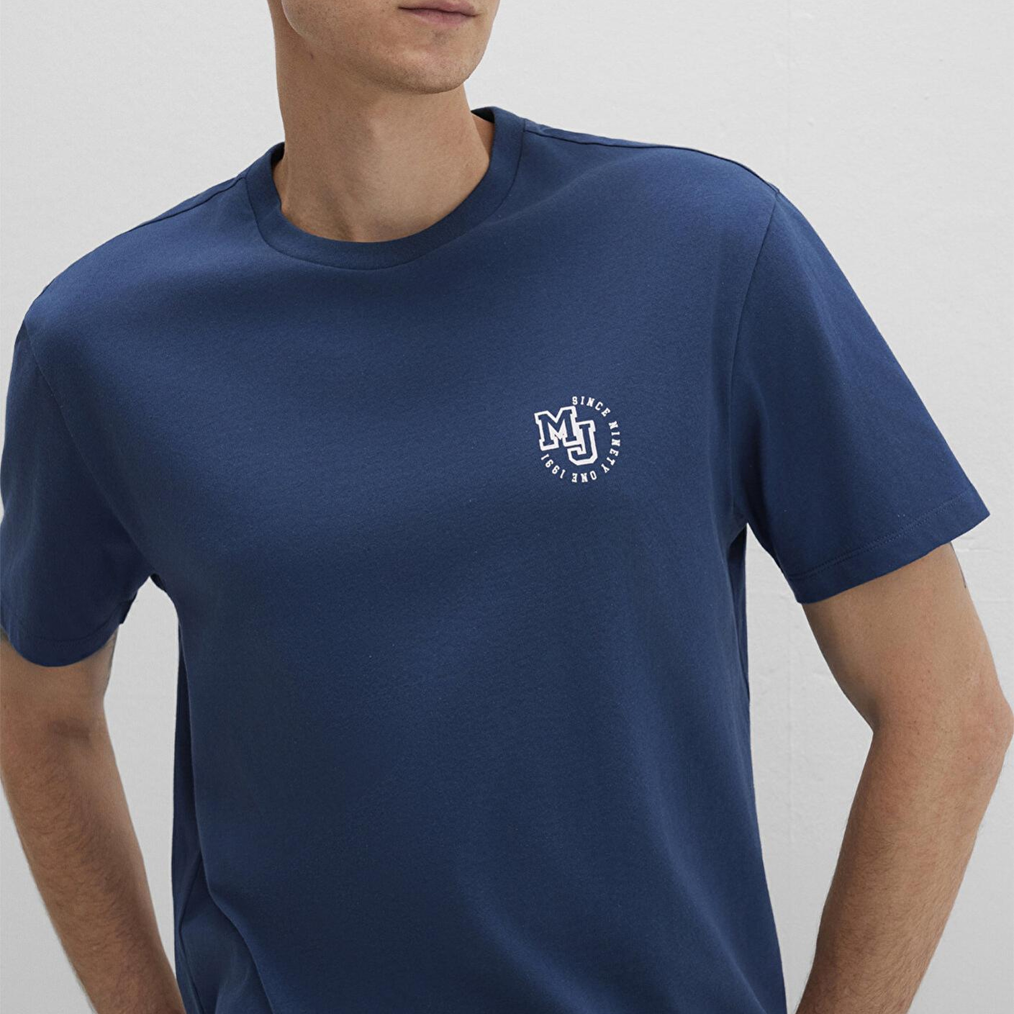 Mavi MJ Logo Baskılı Mavi Tişört Loose Fit / Bol Rahat Kesim 0612839-89287