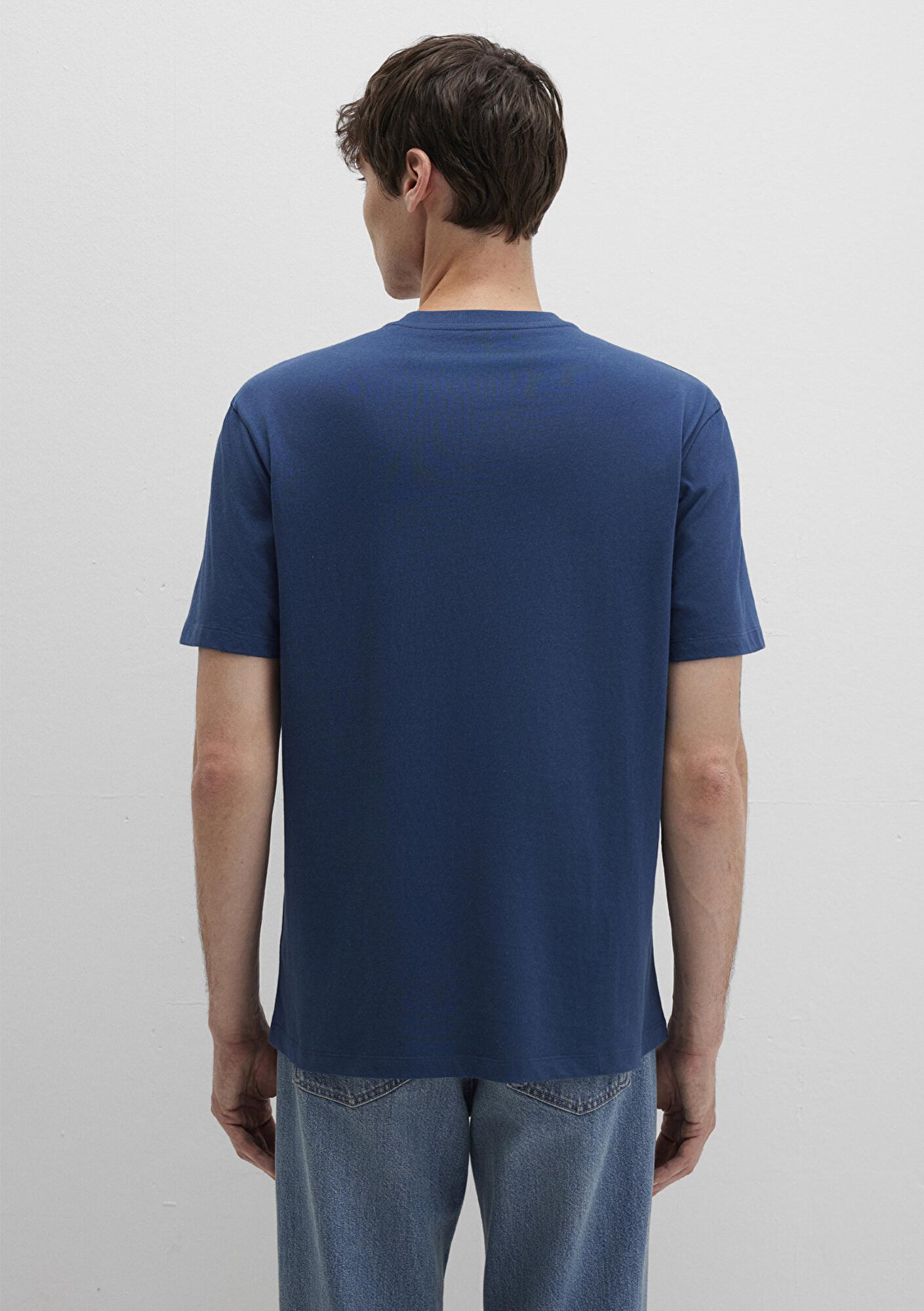 Mavi MJ Logo Baskılı Mavi Tişört Loose Fit / Bol Rahat Kesim 0612839-89287