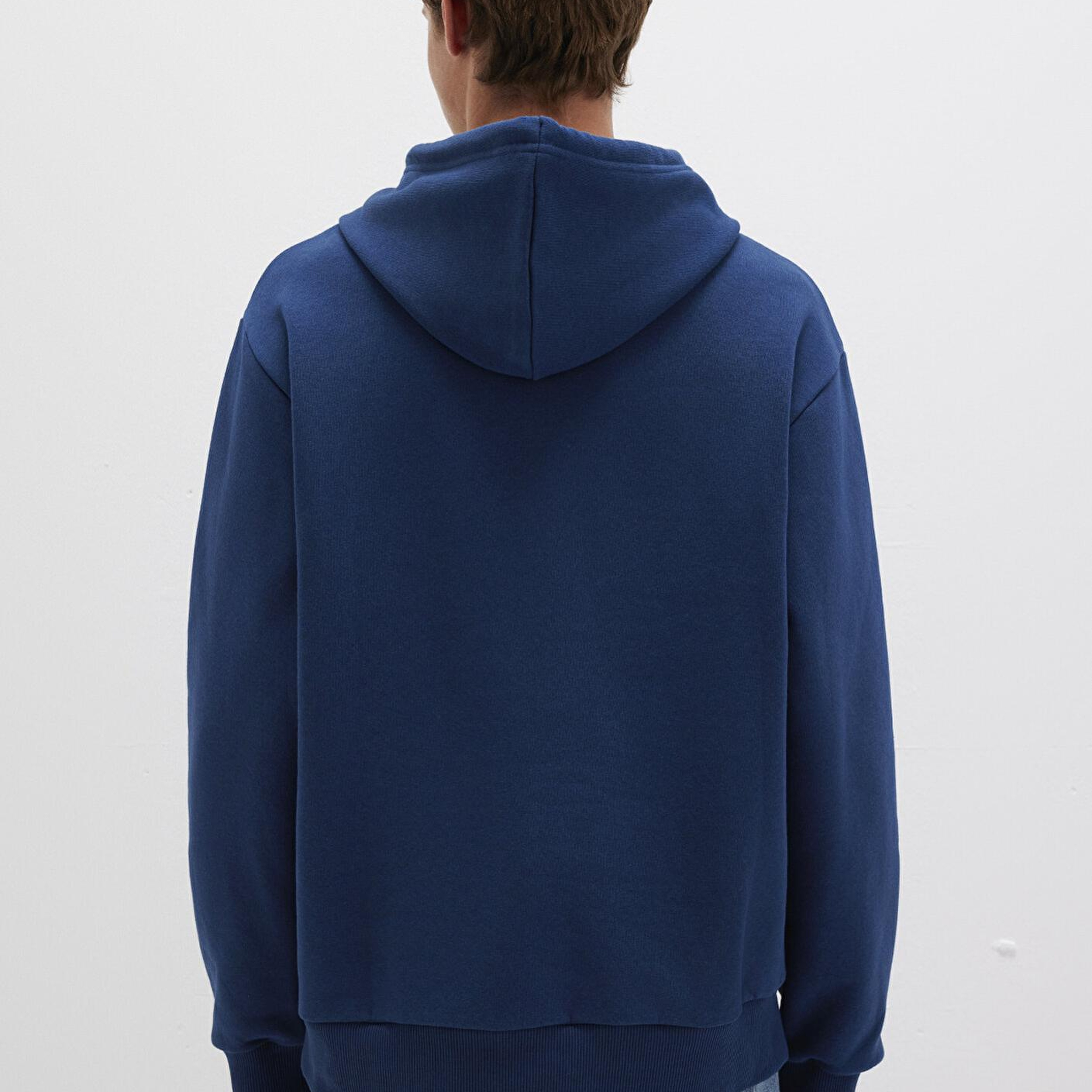 Mavi M Logo Baskılı Kapüşonlu Lacivert Sweatshirt 0S10106-89353