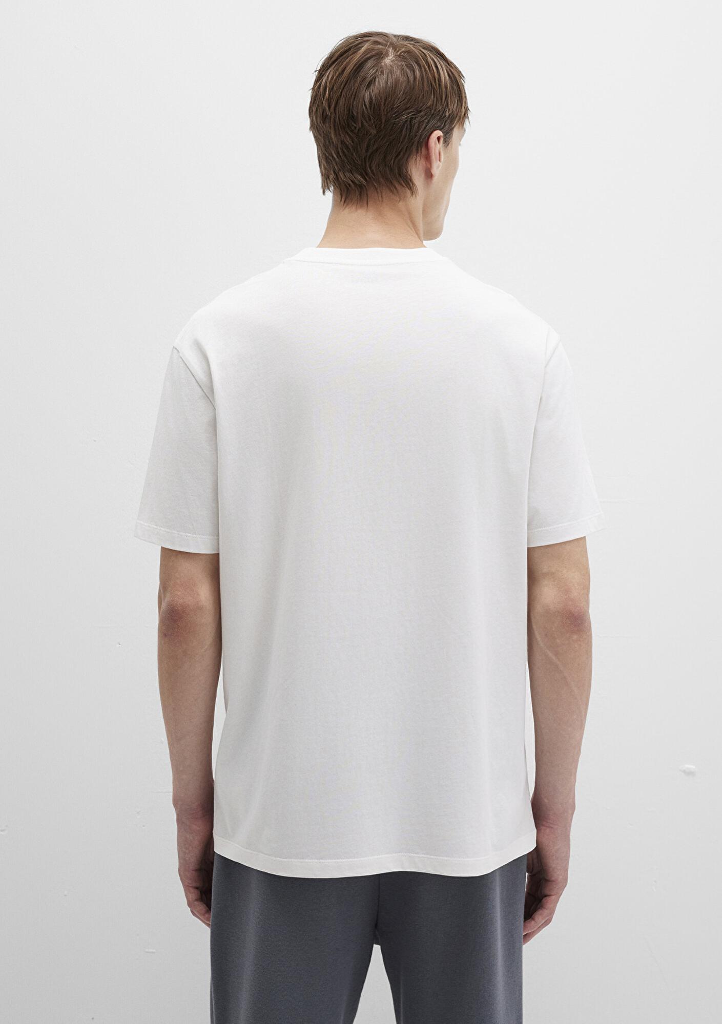 Mavi Mavi Baskılı Ekru Tişört Loose Fit / Bol Rahat Kesim 0612840-70057