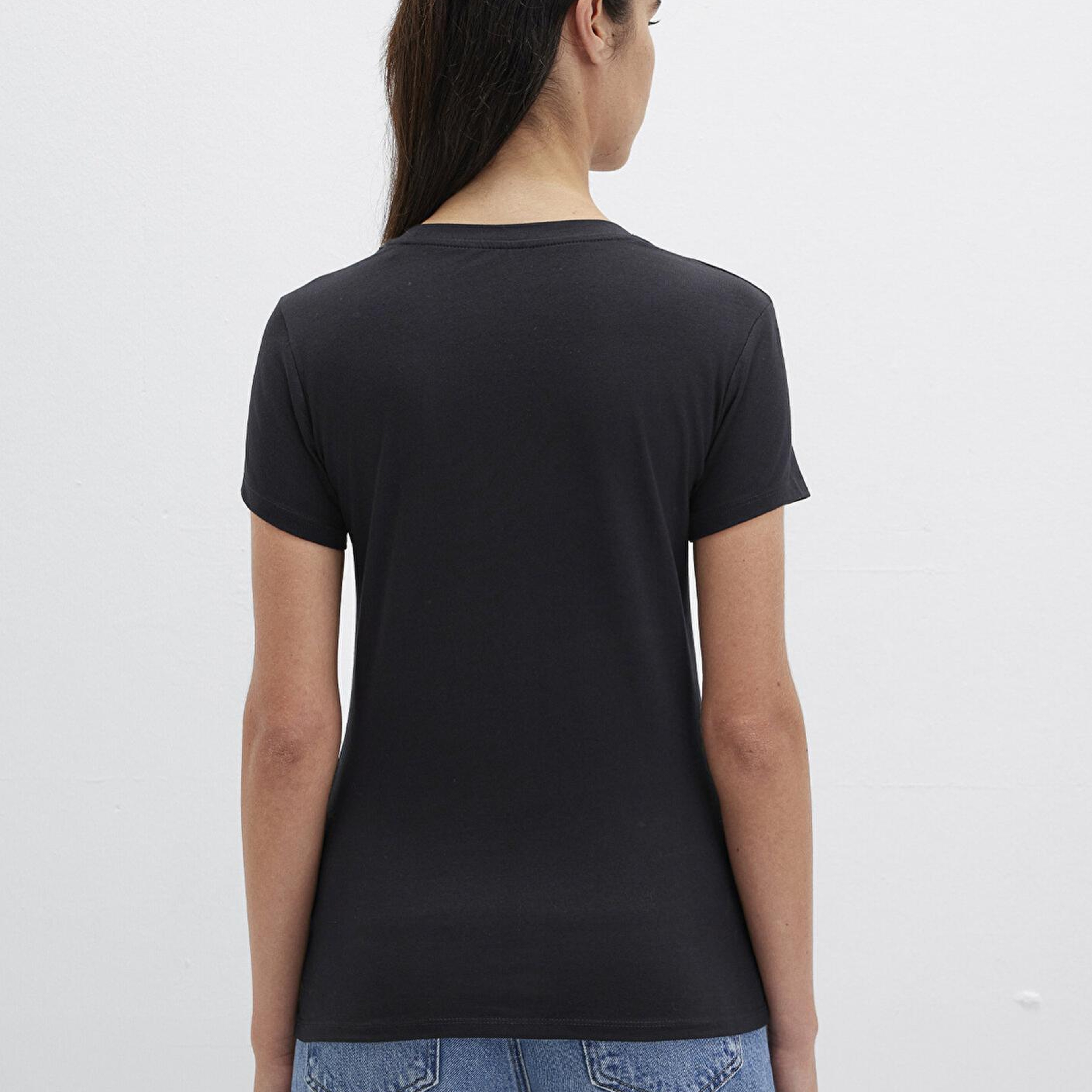 Mavi Stretch Siyah Basic Tişört Fitted / Vücuda Oturan Kesim 162767-900