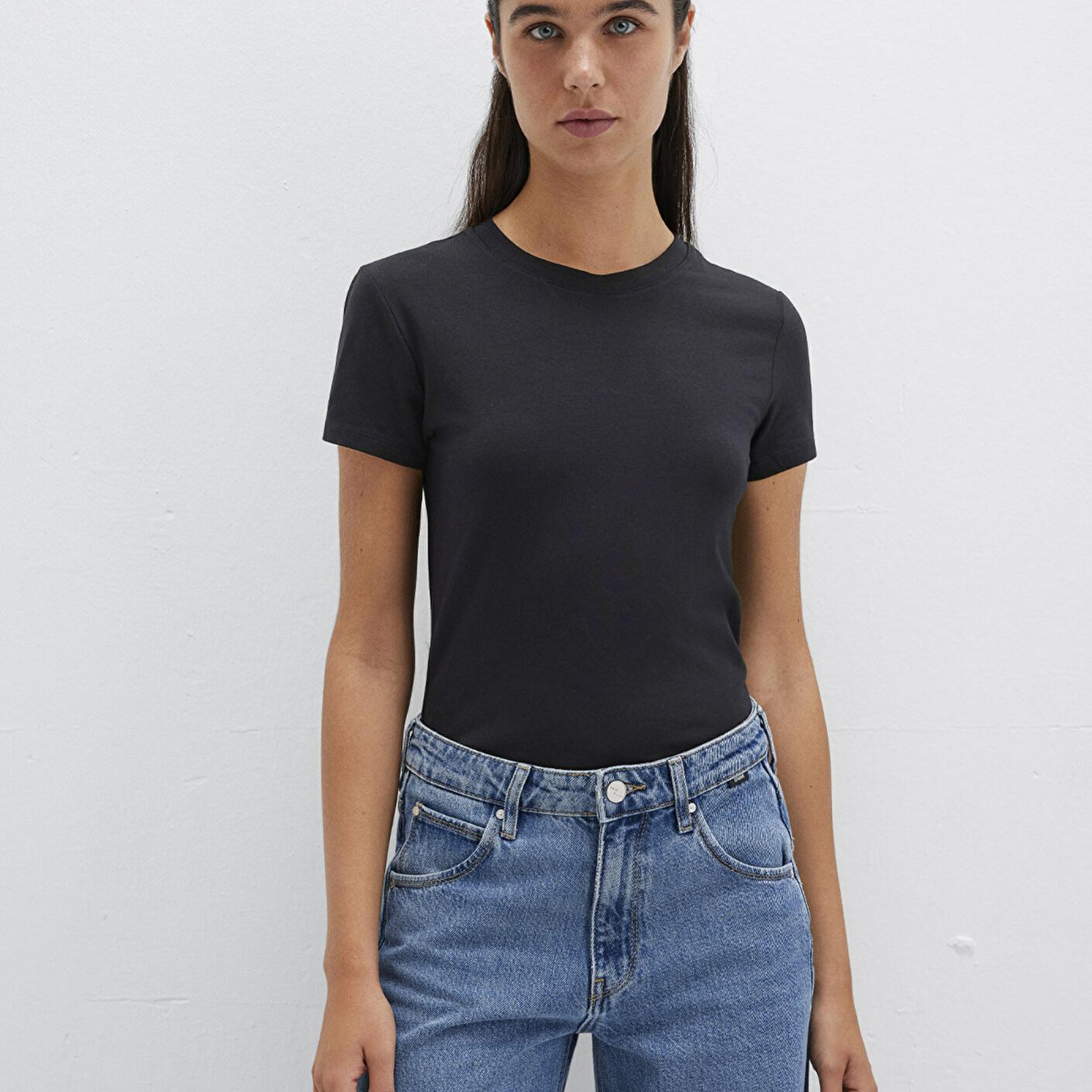 Mavi Stretch Siyah Basic Tişört Fitted / Vücuda Oturan Kesim 162767-900