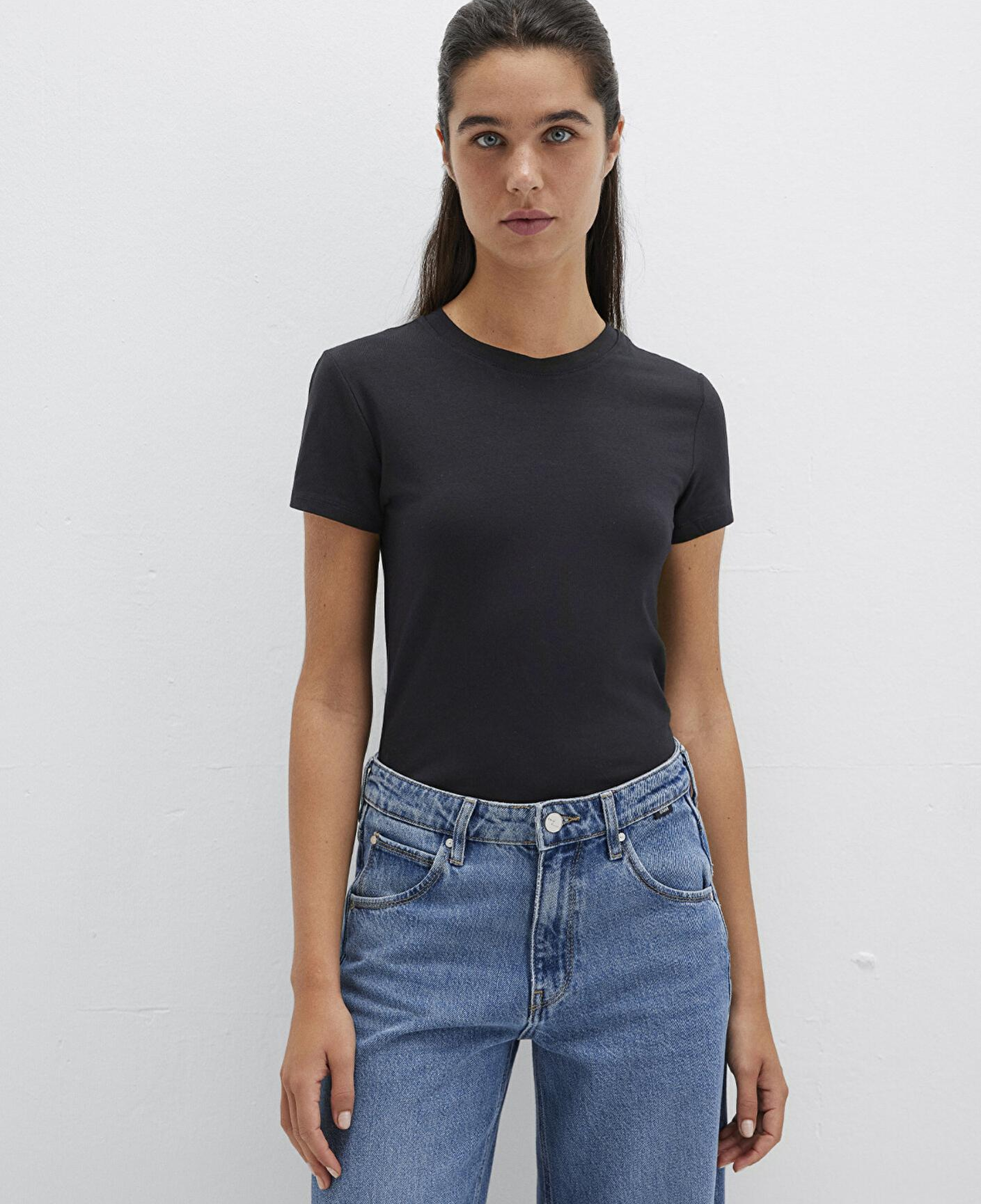 Mavi Stretch Siyah Basic Tişört Fitted / Vücuda Oturan Kesim 162767-900