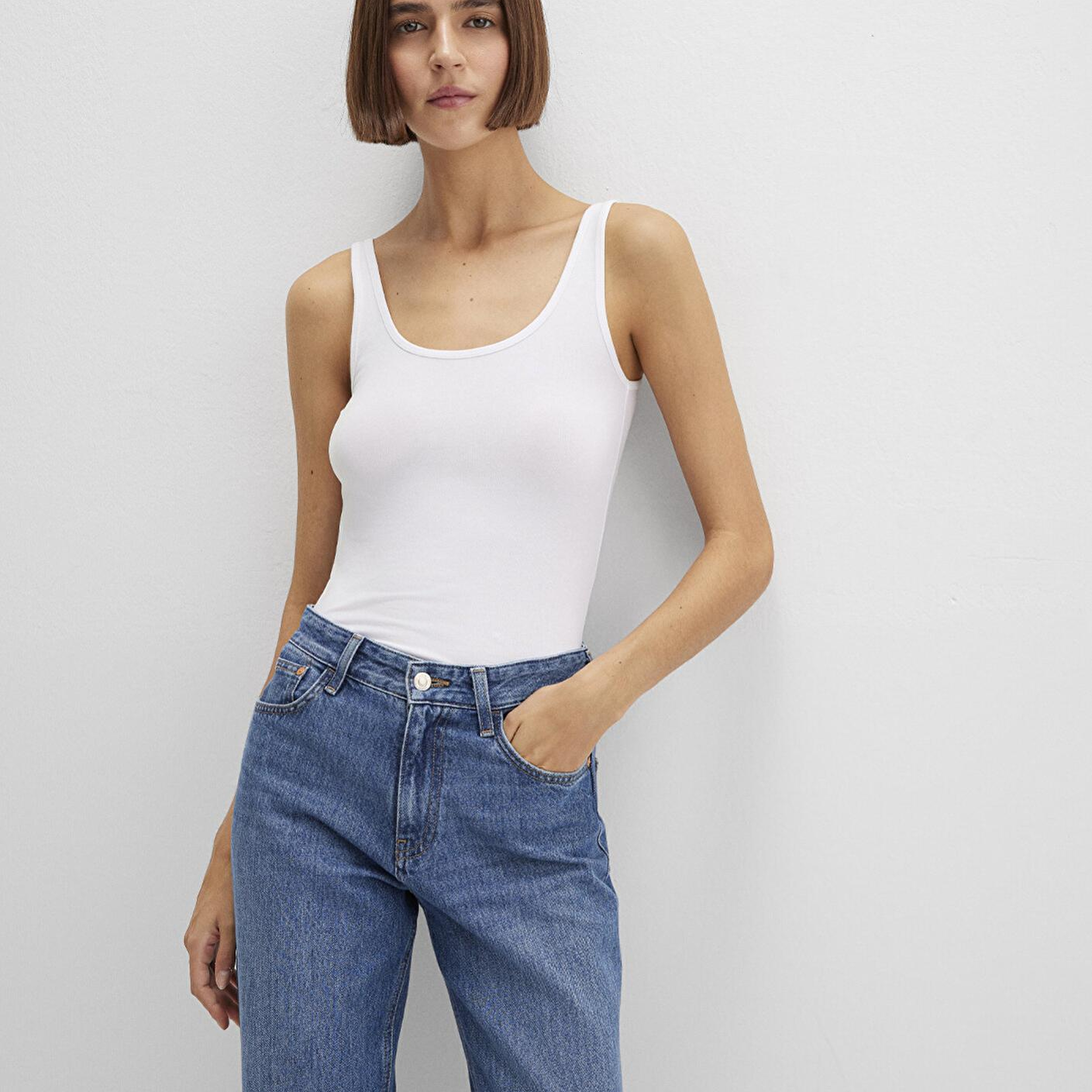 Mavi Beyaz Basic Stretch Atlet Fitted / Vücuda Oturan Kesim 164156-620