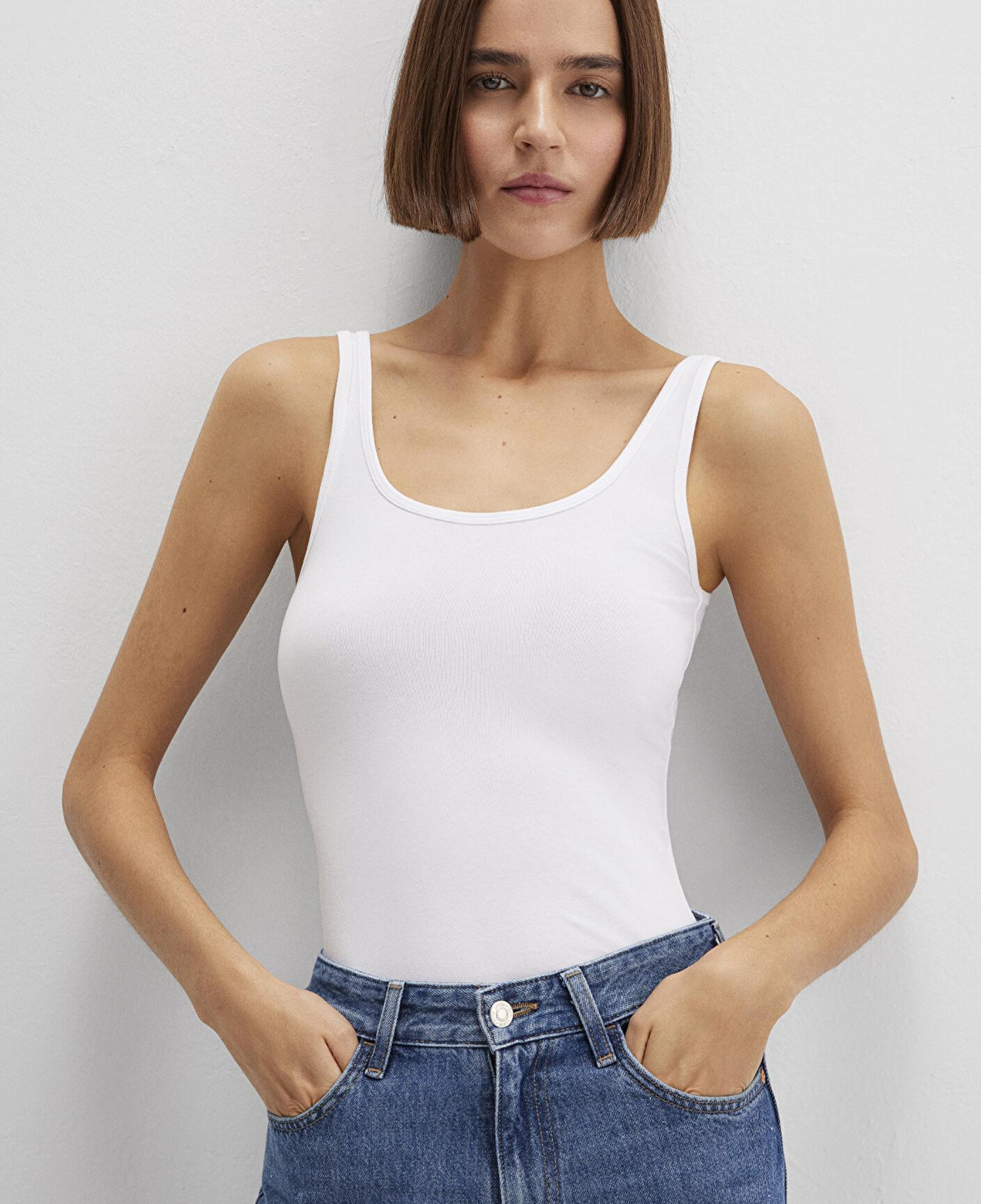 Mavi Beyaz Basic Stretch Atlet Fitted / Vücuda Oturan Kesim 164156-620