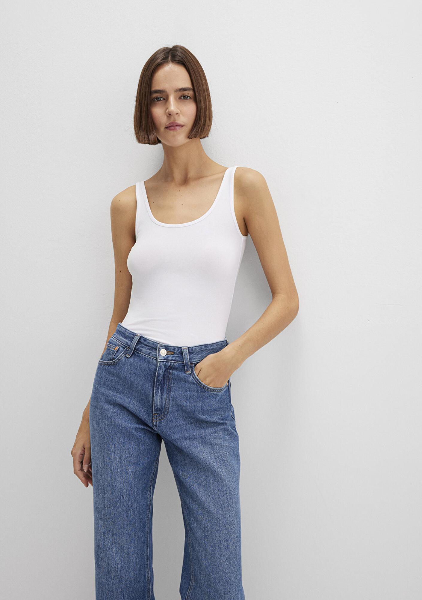 Mavi Beyaz Basic Stretch Atlet Fitted / Vücuda Oturan Kesim 164156-620